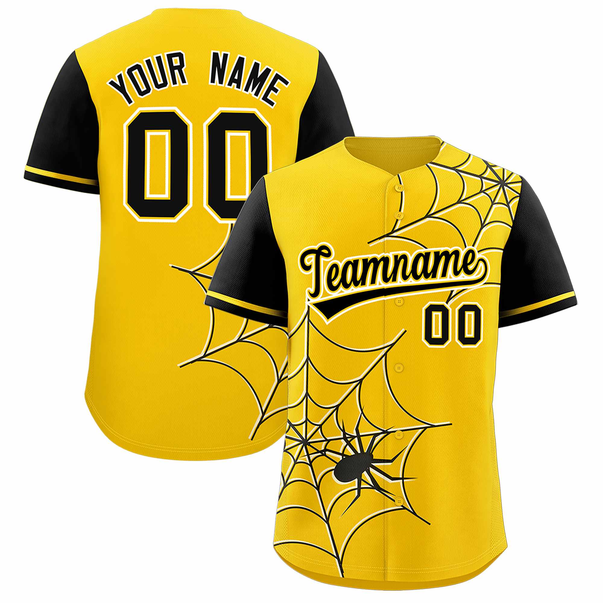 Benutzerdefiniertes Spinnennetz-Muster, Raglanärmel, authentisches Baseball-Trikot