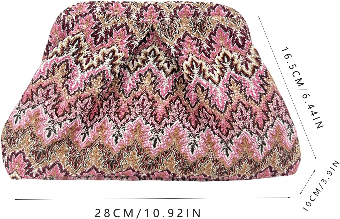 Women's Jacquard Knit Clutch Purse Pattern Dumpling Evening Bag Women's Jacquard Knit Clutch Purse Pattern Dumpling Evening Bag