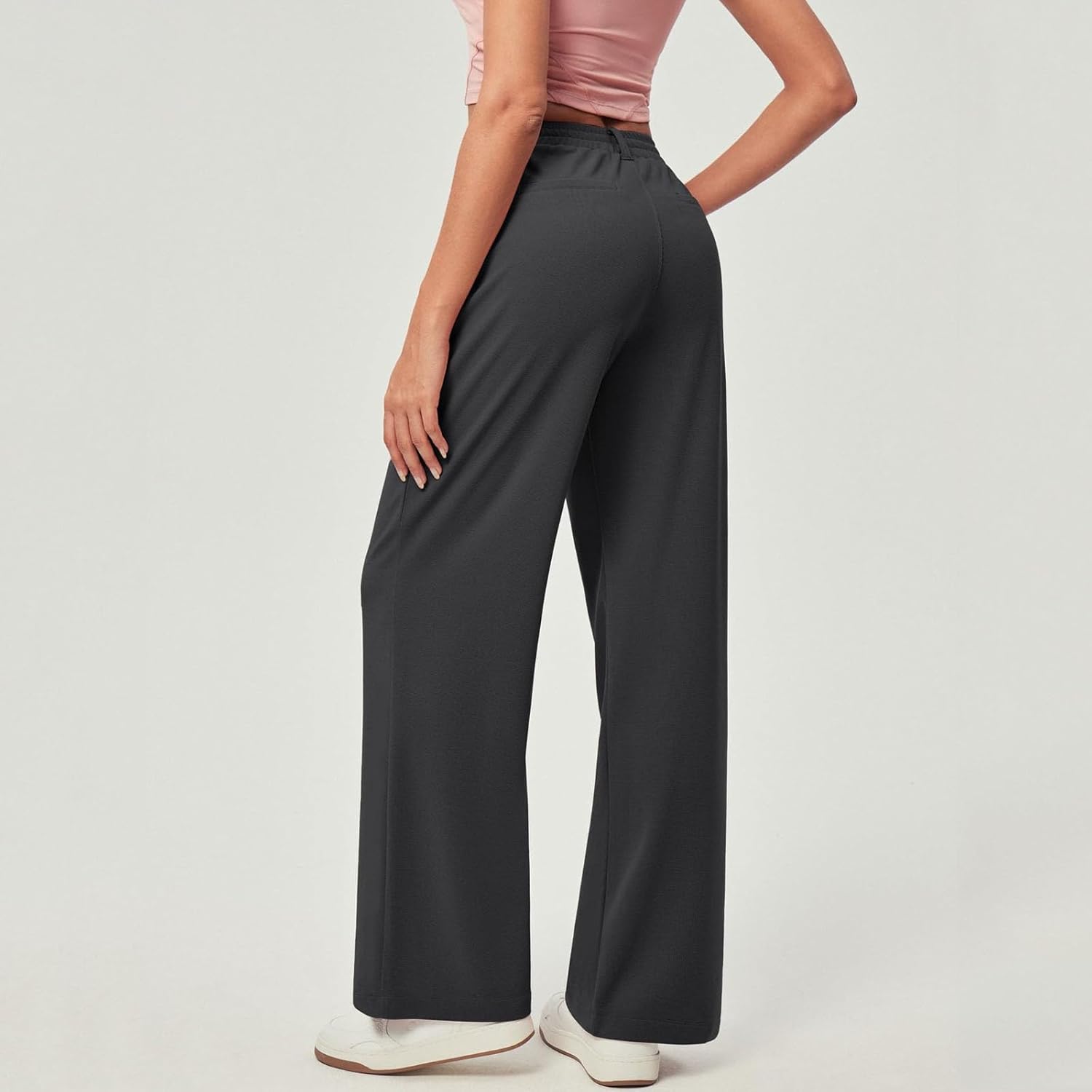 Dress Pants for Women Business Casual High Waisted Wide Leg Palazzo Fit Office Slacks with Pockets