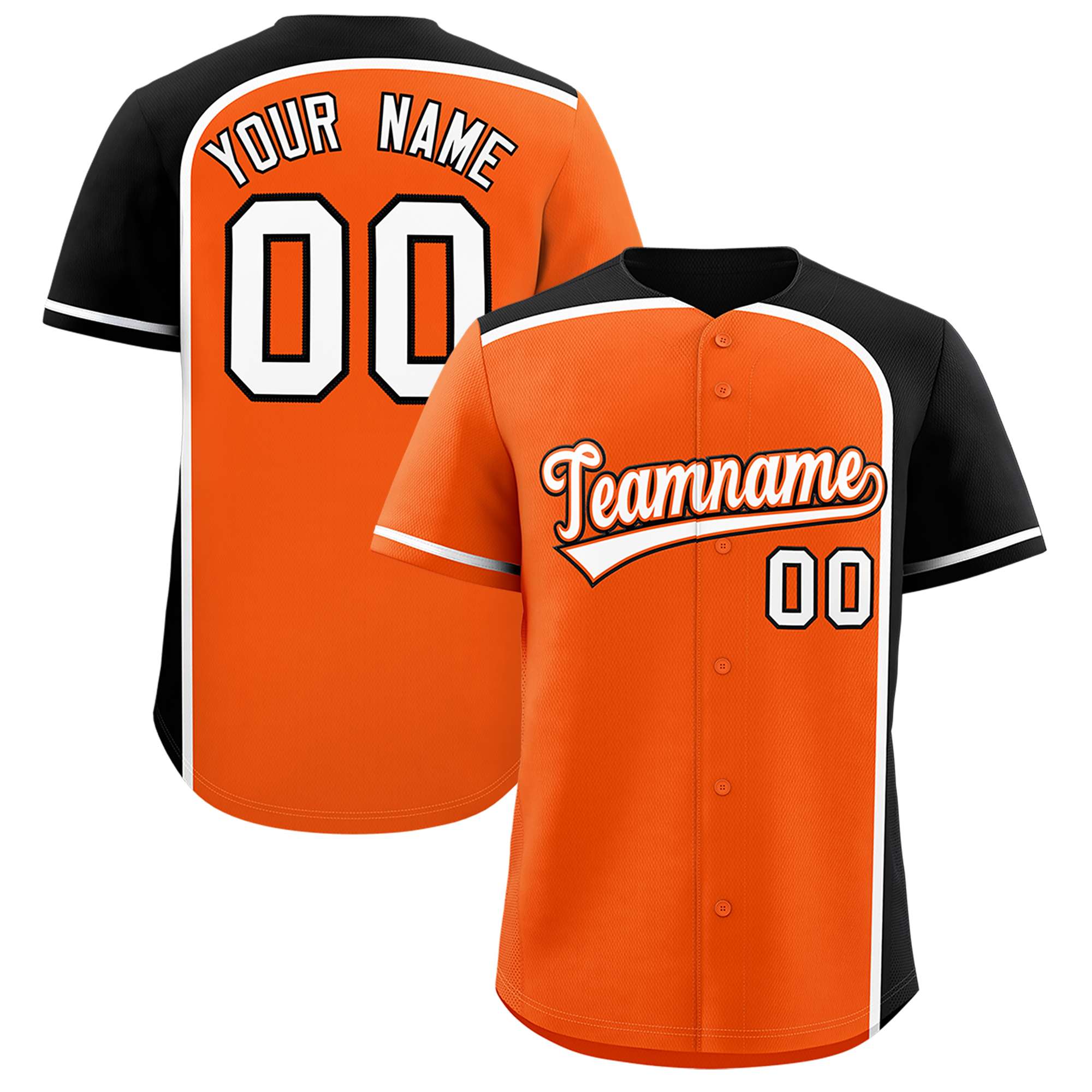 Benutzerdefiniertes, personalisiertes, authentisches Baseball-Trikot mit Farbblock