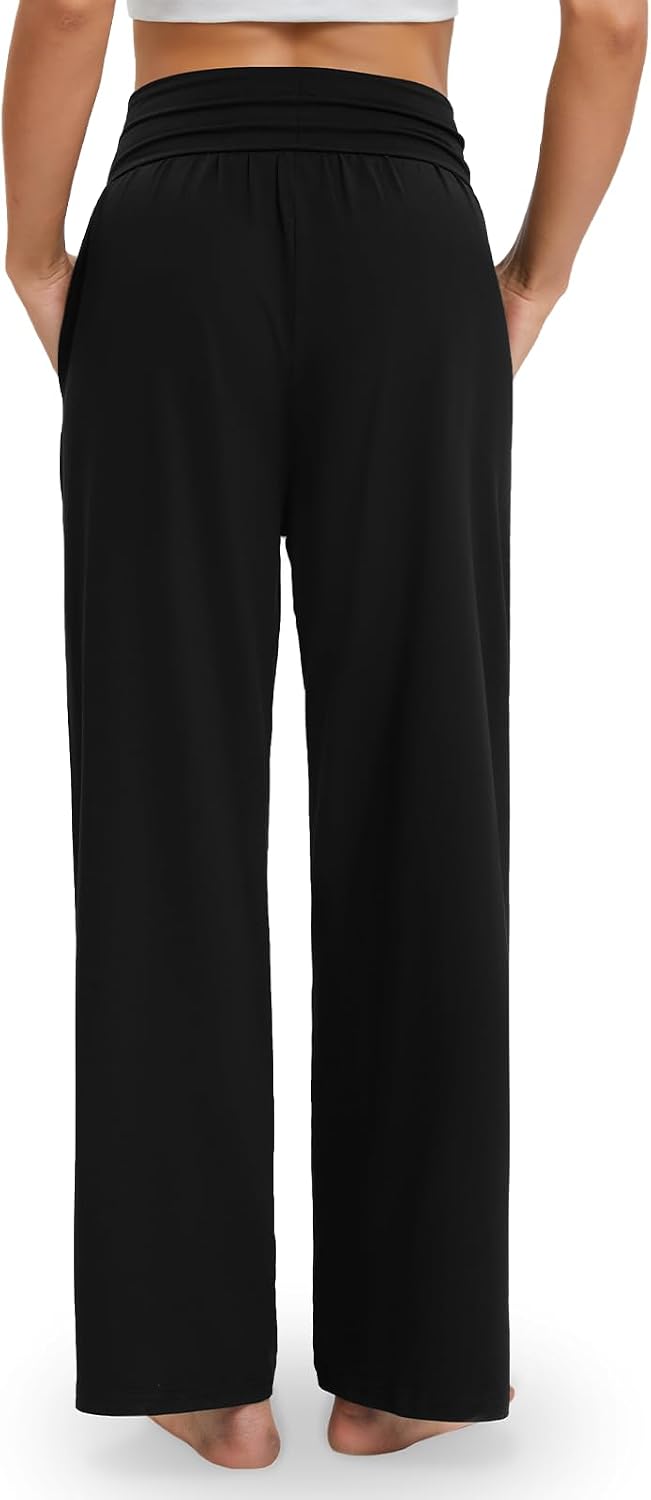 Women's Wide Leg Lounge Pants High Waist with Pockets