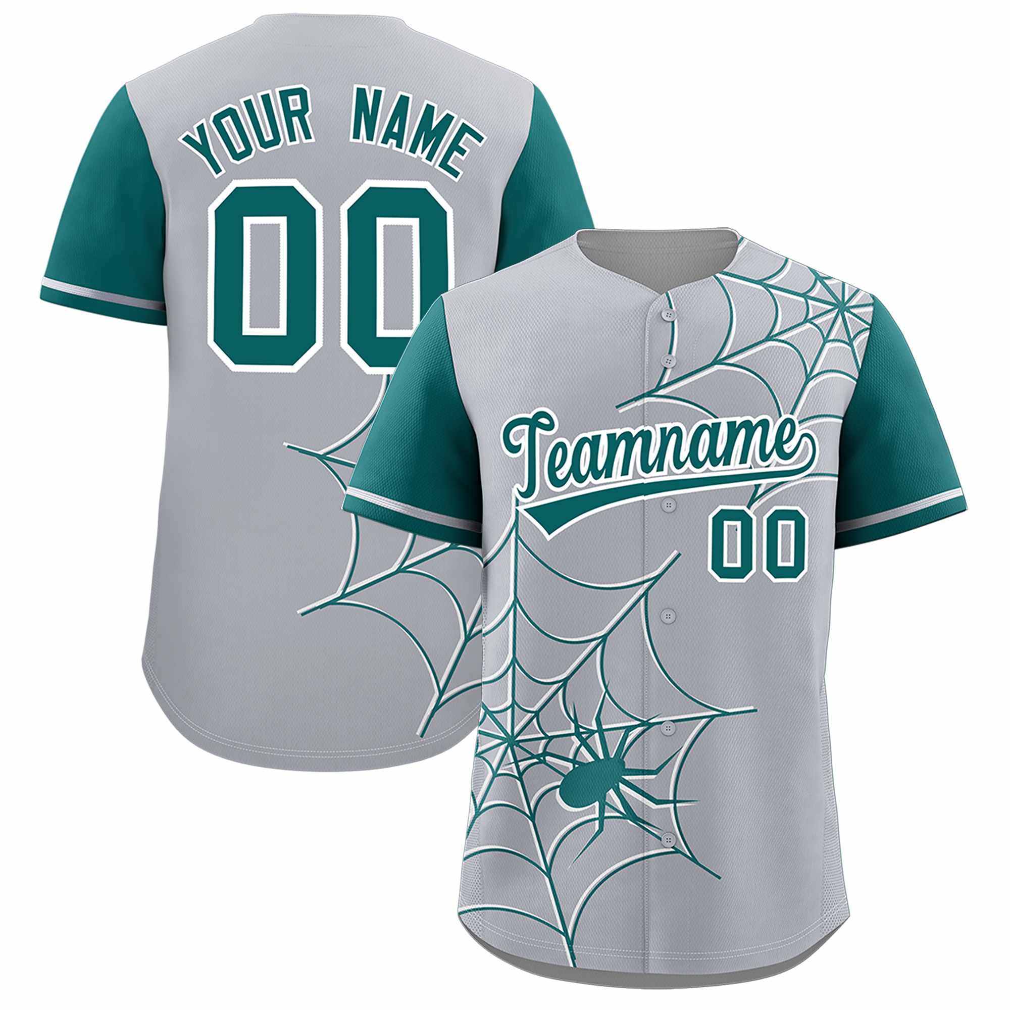 Benutzerdefiniertes Spinnennetz-Muster, Raglanärmel, authentisches Baseball-Trikot