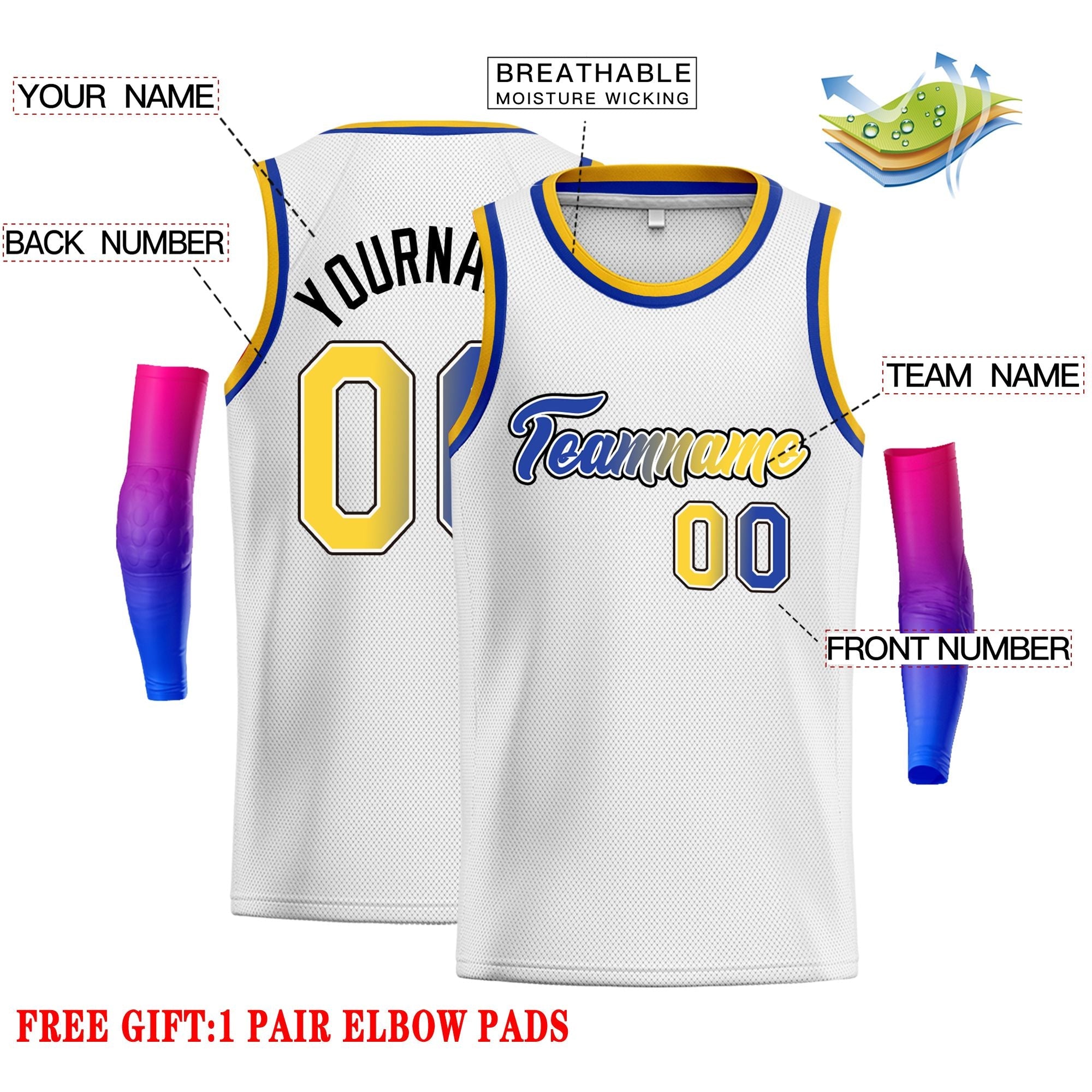 Benutzerdefinierte klassische Tops Schriftarten Farbverlauf Mode Tops Männer Casual Basketball Jersey