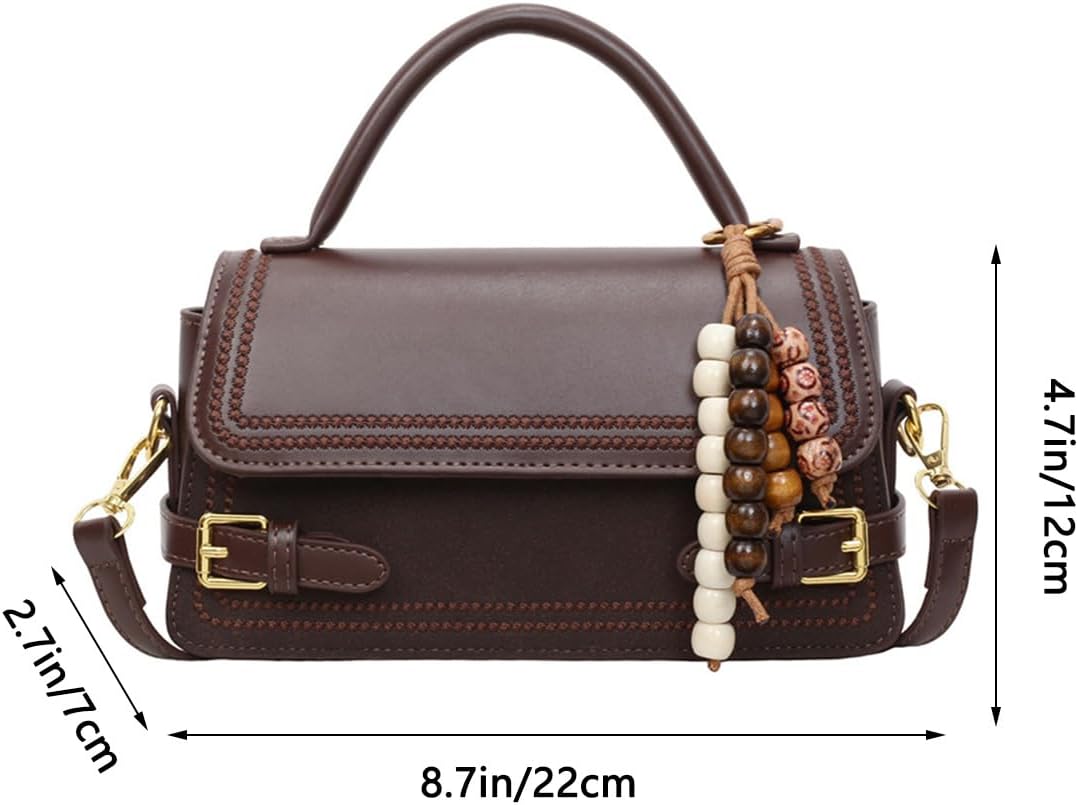 Women's Geometric Leather Doctor Bag Satchel