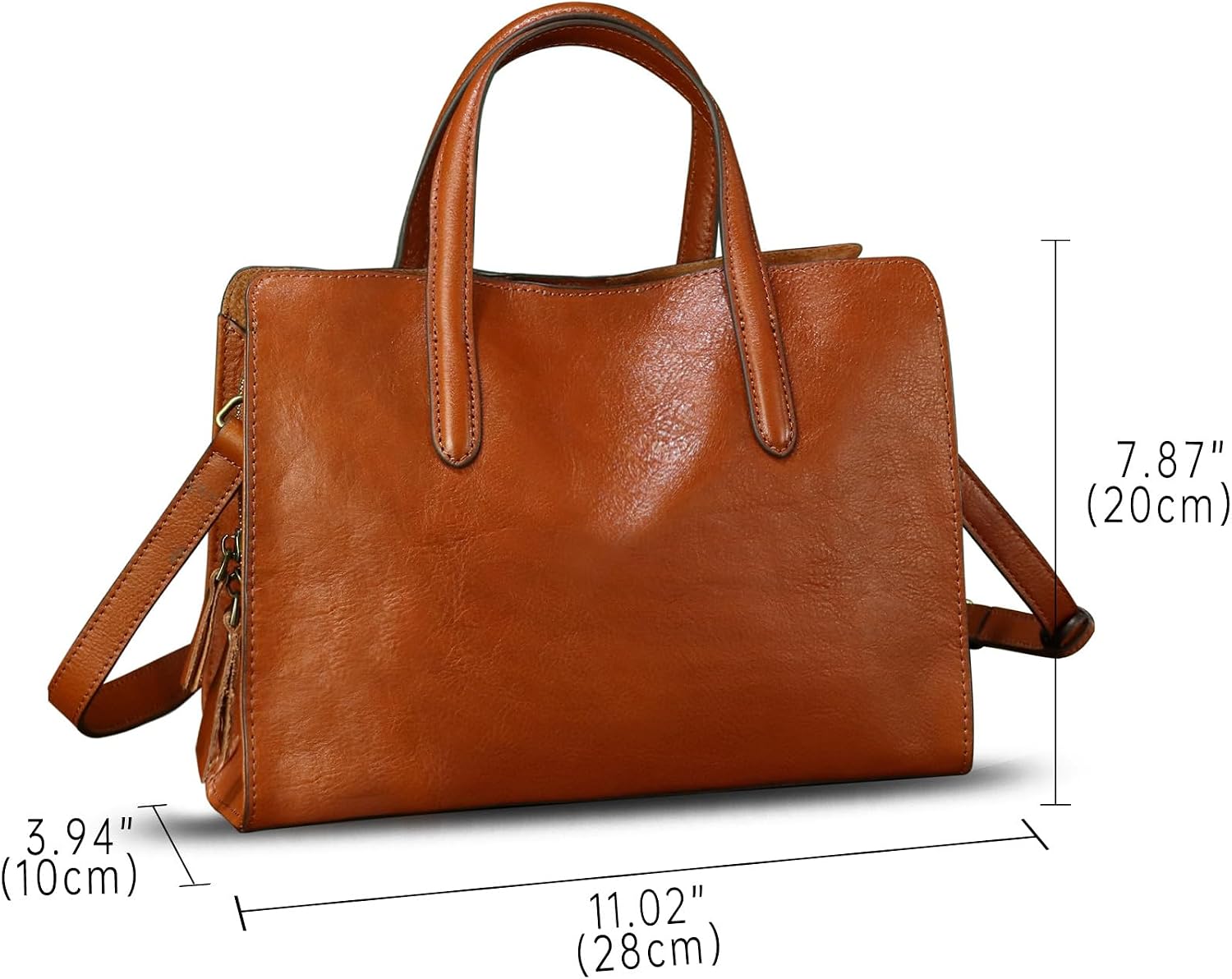 Women's Vintage Genuine Leather Top Handle Tote Satchel Tan Women's Vintage Genuine Leather Top Handle Tote Satchel Tan