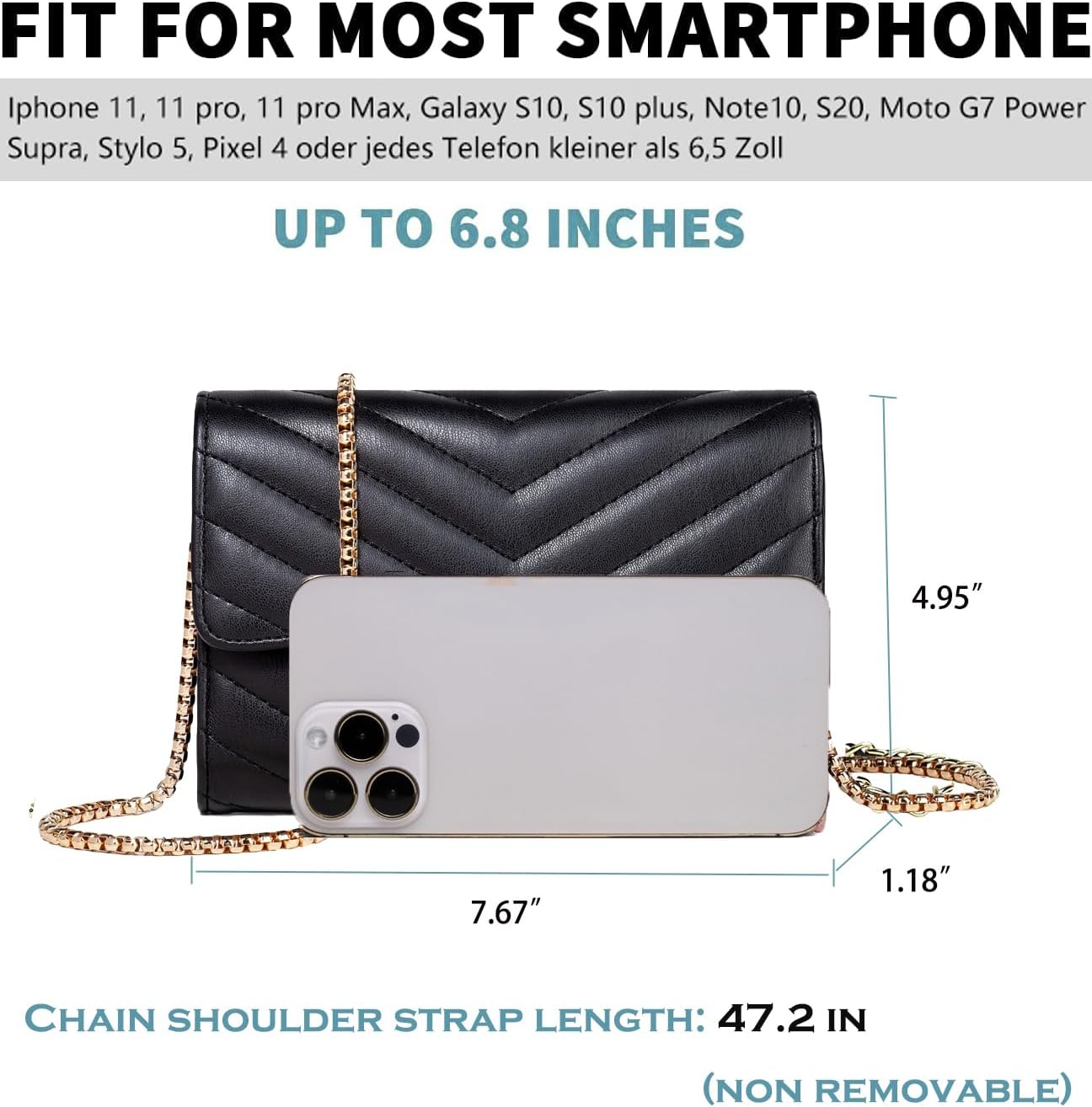 Women's Quilted PU Leather Mini Chain Crossbody Bag Women's Quilted PU Leather Mini Chain Crossbody Bag