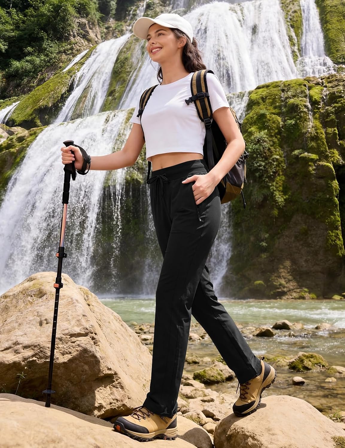Women's Hiking Pants Lightweight Quick Dry Zipper Pockets