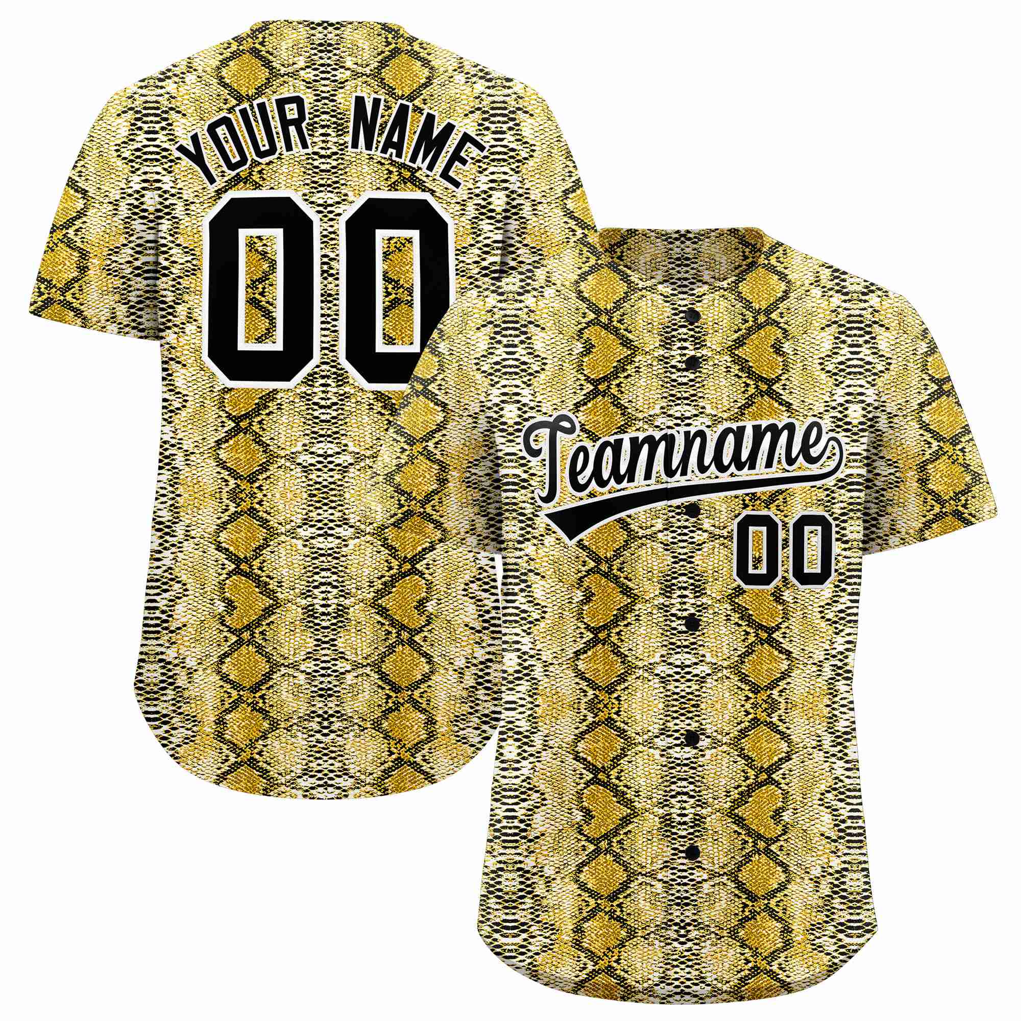 Benutzerdefiniertes authentisches Baseball-Trikot mit mehrfarbigem Schlangenledermuster