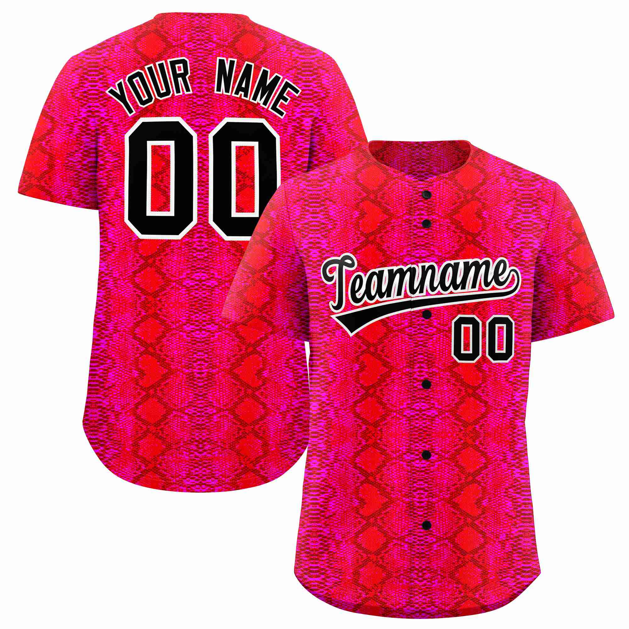 Benutzerdefiniertes authentisches Baseball-Trikot mit mehrfarbigem Schlangenledermuster