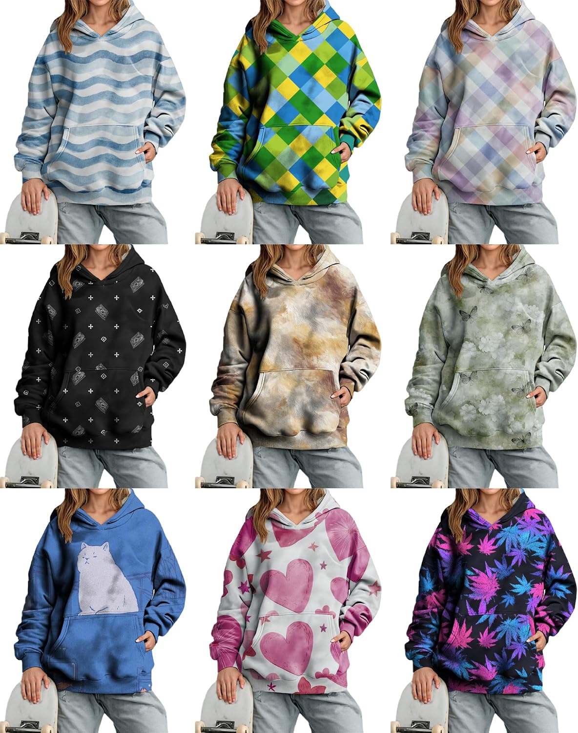Comfy Hoodies for Women Pullover Funny Sweatshirts Spring Fall Tops with Pocket