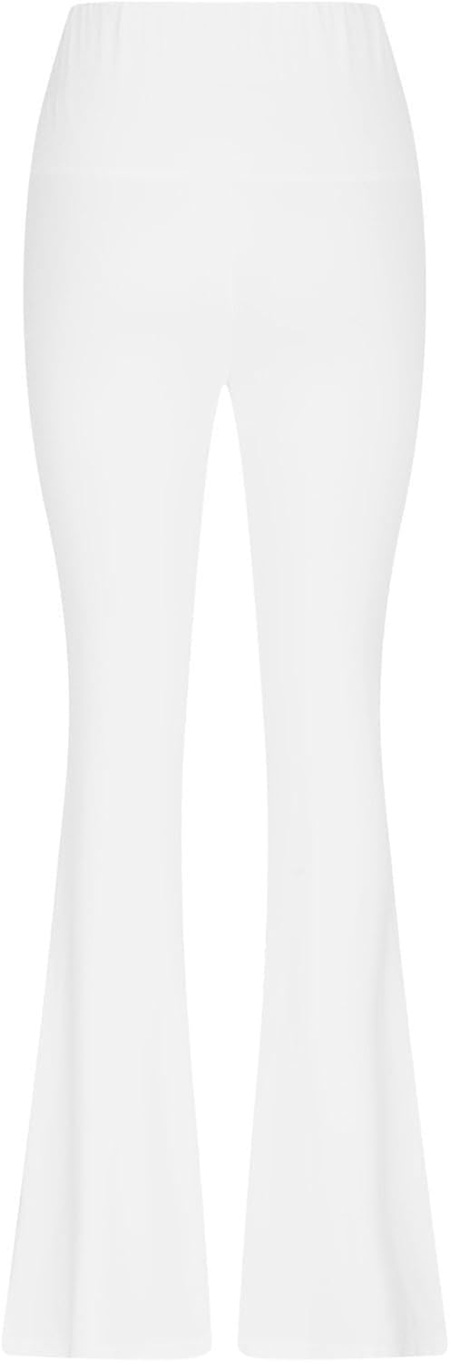 Womens Stretch High Waist Leggings Regular Fitted Solid Flared Pants Active Workout Yoga Seamless Womens Stretch High Waist Leggings Regular Fitted Solid Flared Pants Active Workout Yoga Seamless