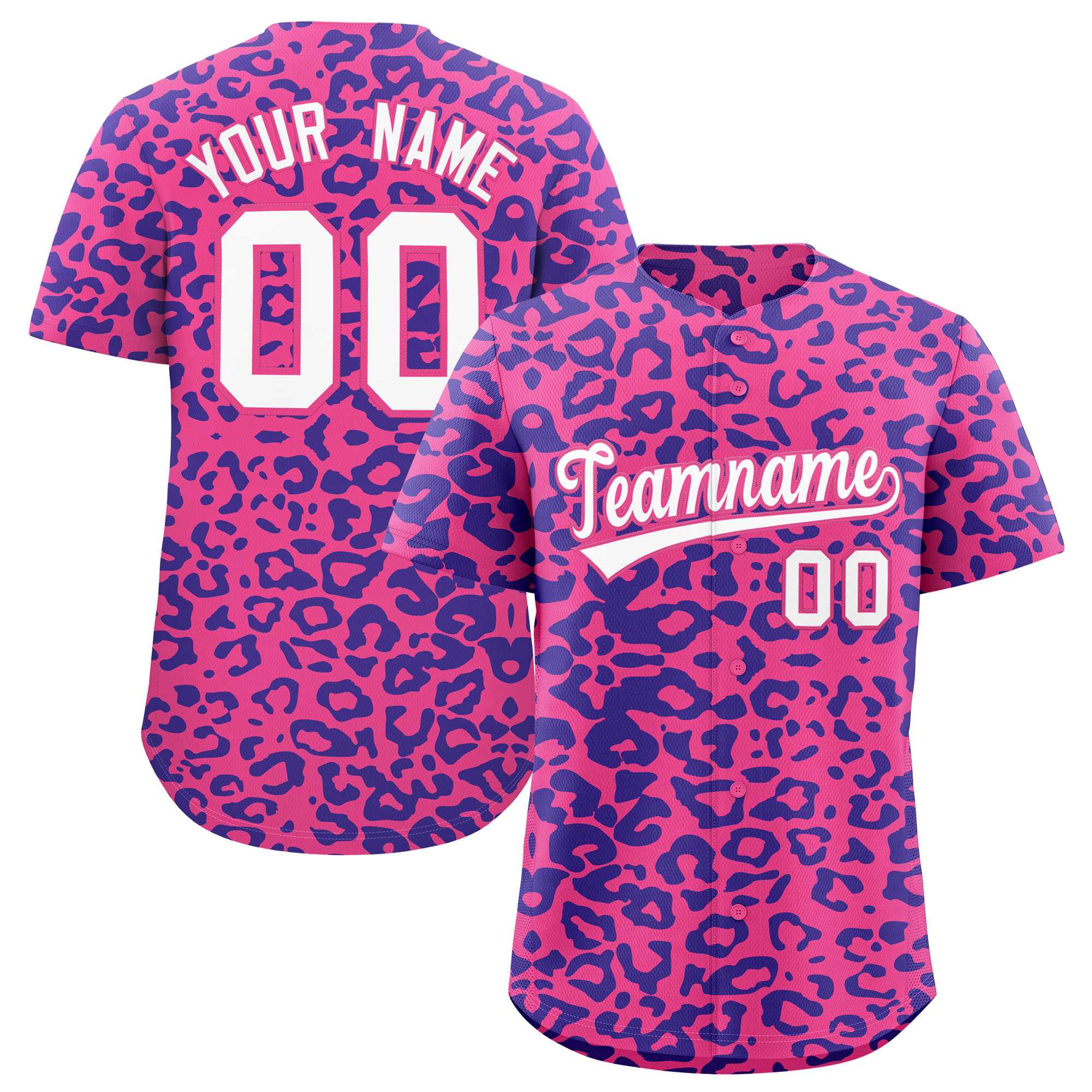 Authentisches Baseball-Trikot mit individuell gestaltetem Leopardenmuster