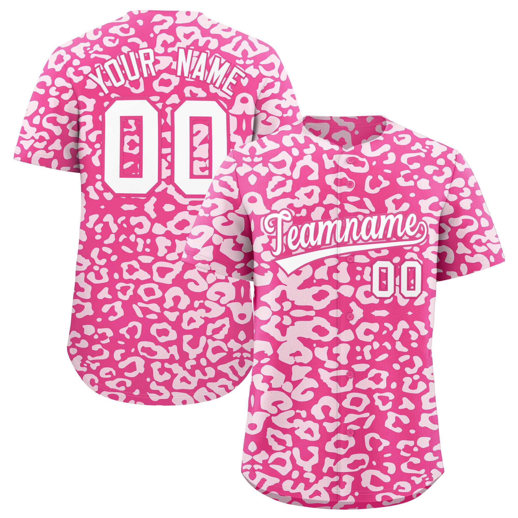 Authentisches Baseball-Trikot mit individuell gestaltetem Leopardenmuster