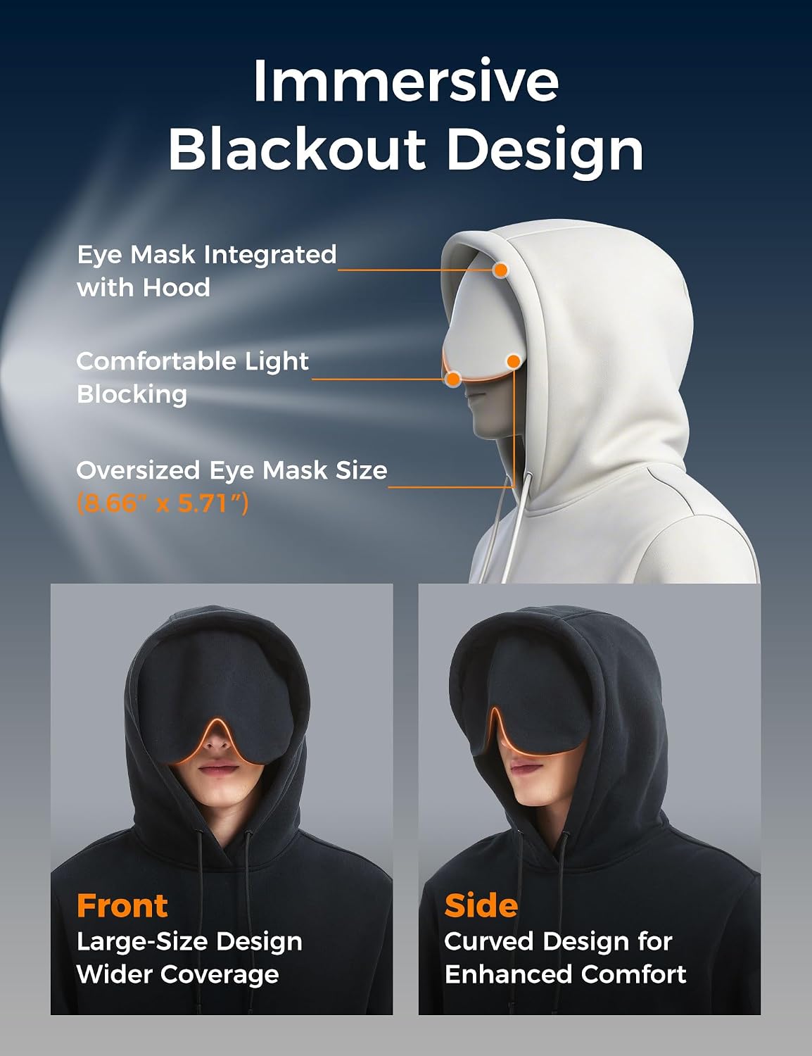 Travel Hoodie with Built-In Eye Mask for Airplane Breathable Comfort Pullover Sweatshirt Multiple Pockets Travel Hoodie with Built-In Eye Mask for Airplane Breathable Comfort Pullover Sweatshirt Multiple Pockets
