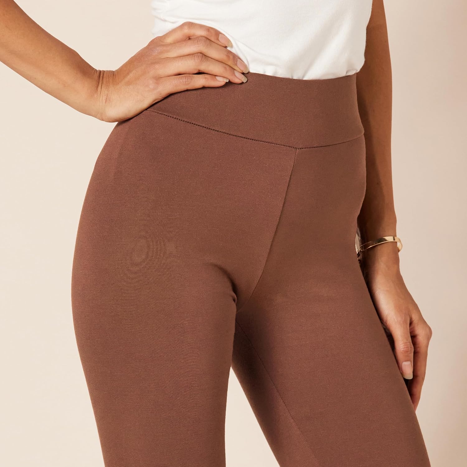 Women's Ponte Knit Leggings, Skinny Fit (Brown) Women's Ponte Knit Leggings, Skinny Fit (Brown)