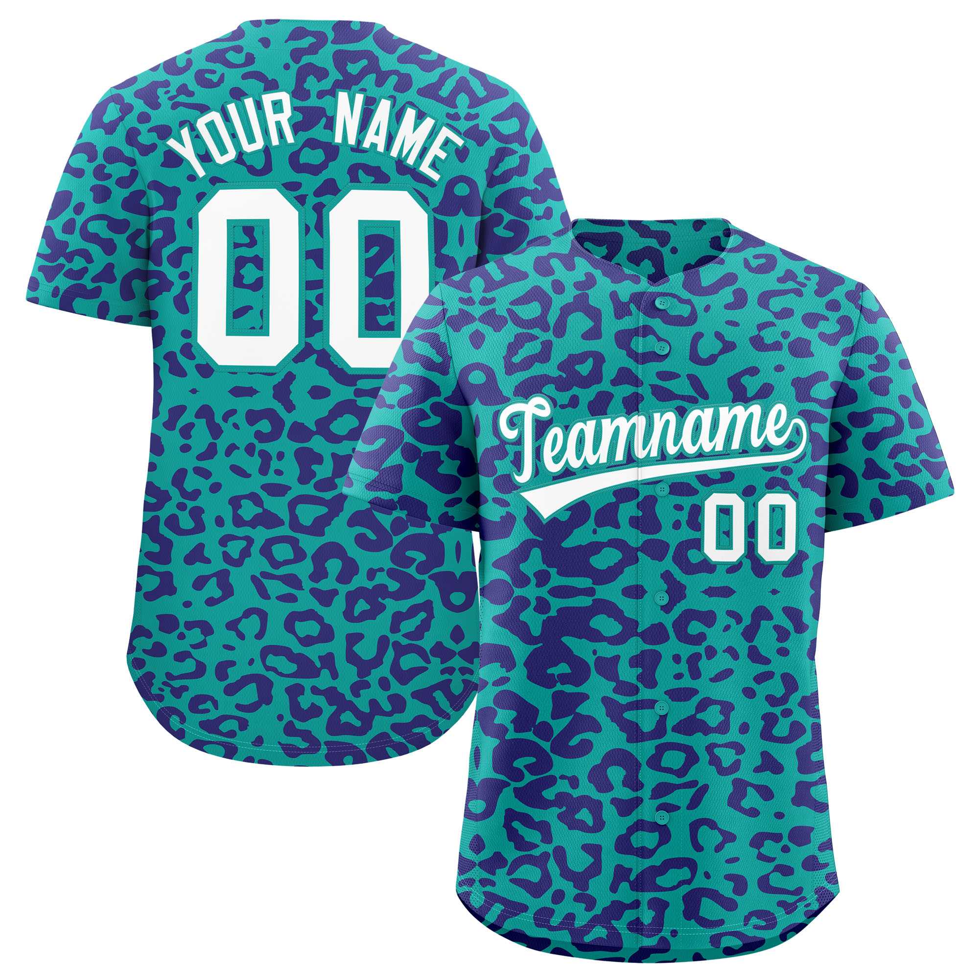 Authentisches Baseball-Trikot mit individuell gestaltetem Leopardenmuster