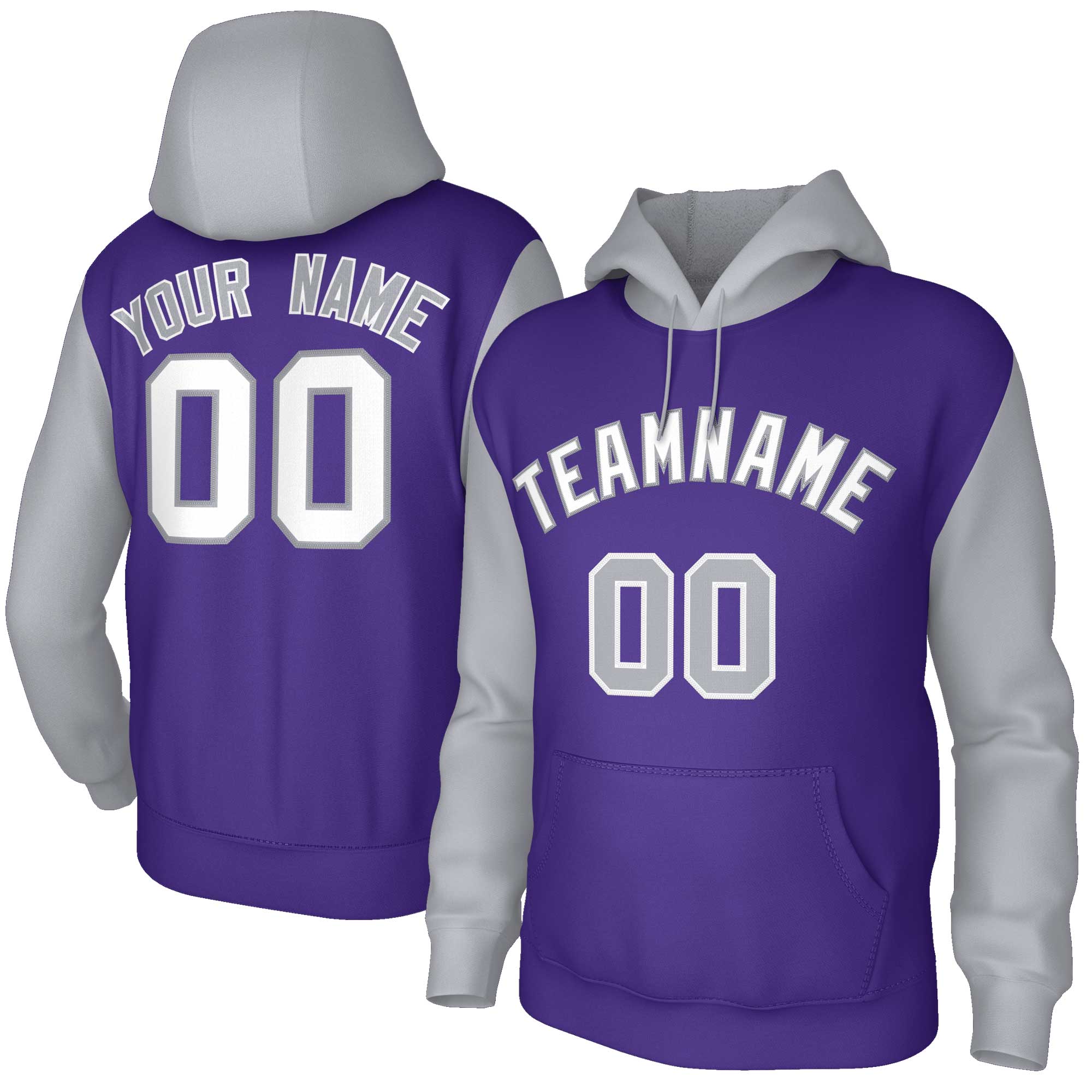 Maßgeschneiderter, genähter Sportwear-Pullover-Hoodie mit Raglanärmeln