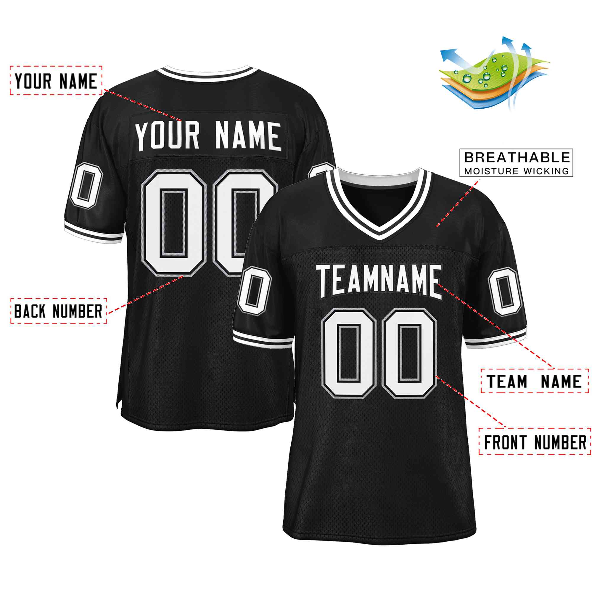 Maßgeschneidertes authentisches Fußballtrikot im klassischen Stil