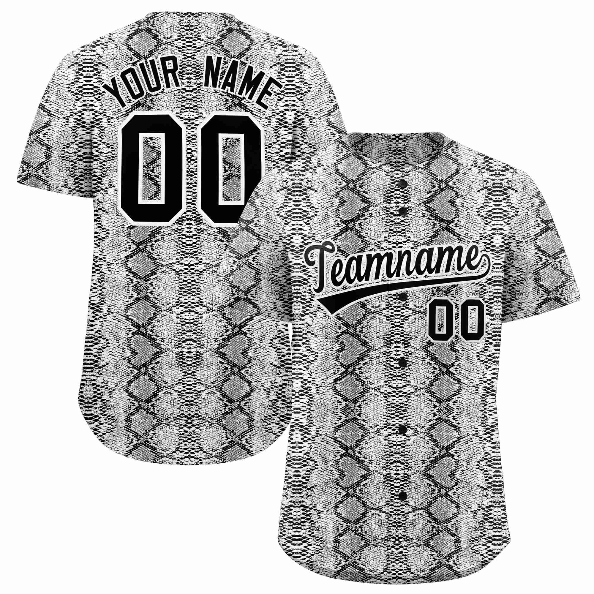 Benutzerdefiniertes authentisches Baseball-Trikot mit mehrfarbigem Schlangenledermuster