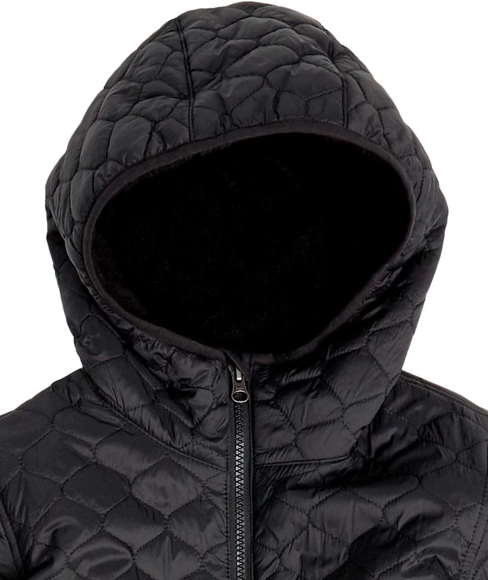 Women's Quilted Hooded Puffer Jacket Sherpa Lined Black Women's Quilted Hooded Puffer Jacket Sherpa Lined Black