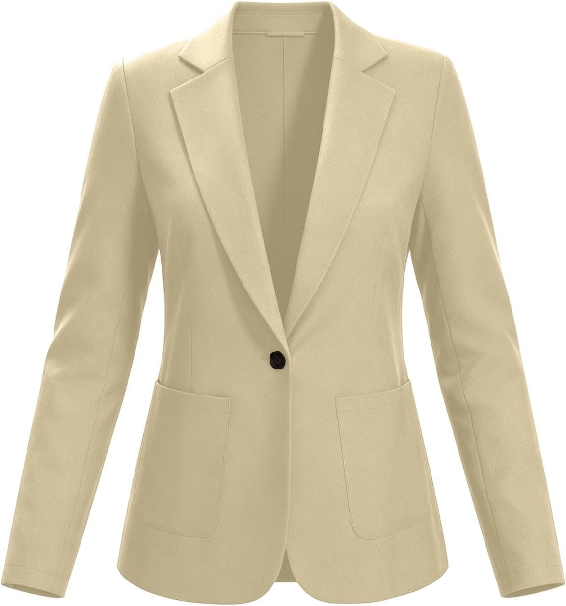 Women's Long Sleeve Blazers Lightweight Fit Jackets with Padded Shoulder for Business