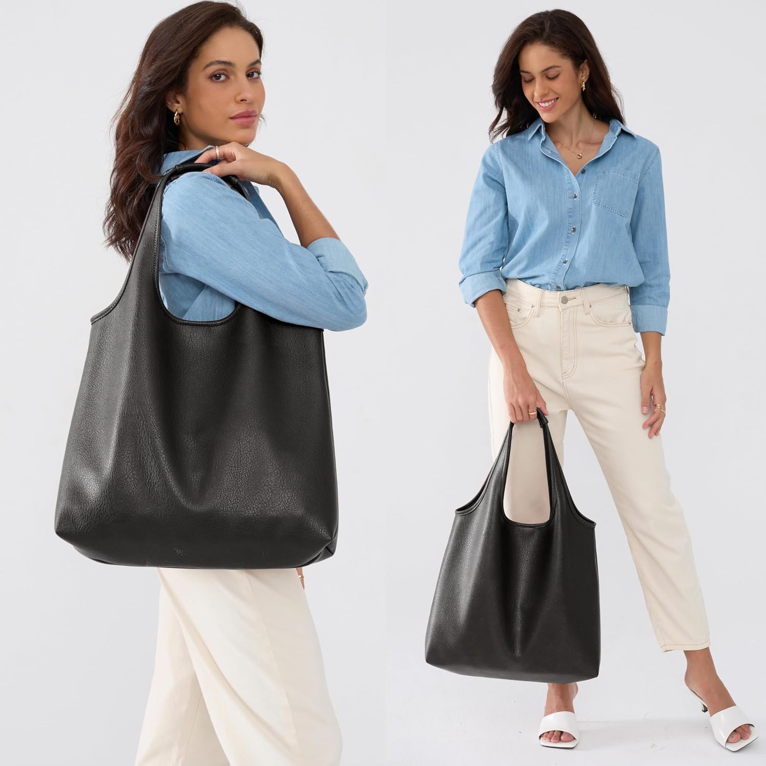 Women's Soft Vegan Leather Oversized Hobo Bag Tote Women's Soft Vegan Leather Oversized Hobo Bag Tote