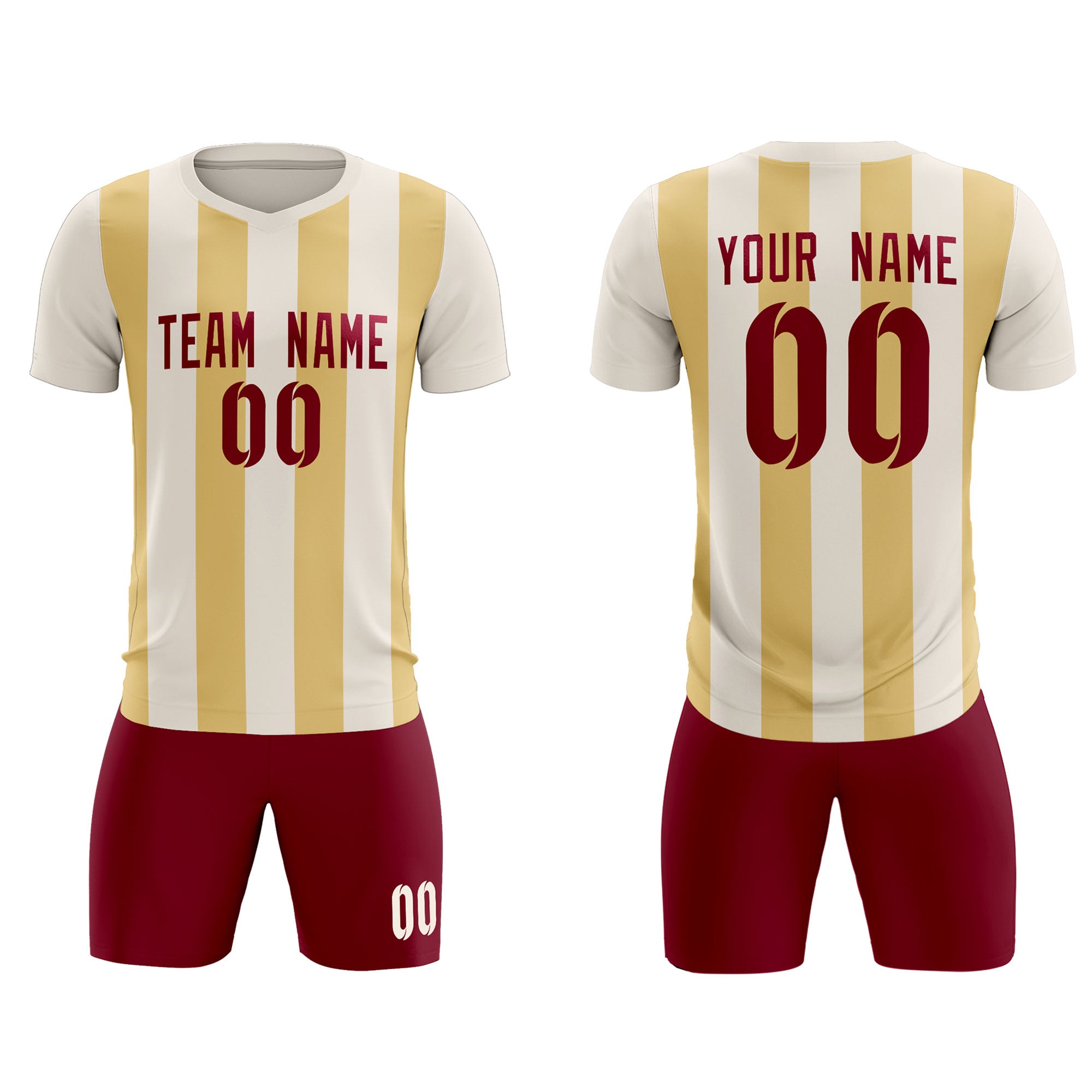 Benutzerdefinierte vertikale Streifen Casual Outdoor-Fußball-Sets-Trikot Benutzerdefinierte vertikale Streifen Casual Outdoor-Fußball-Sets-Trikot
