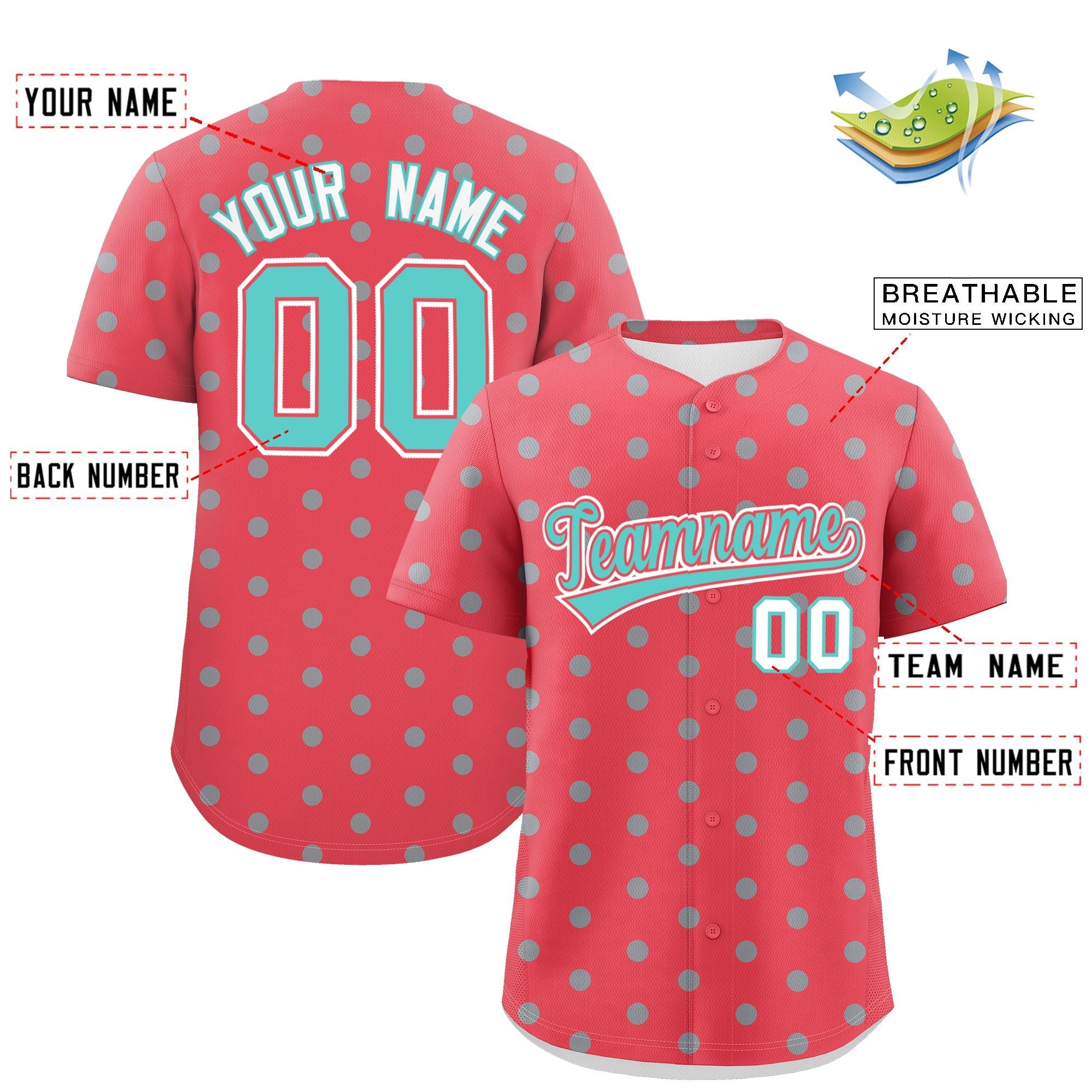Benutzerdefiniertes, leuchtend grünes, personalisiertes, authentisches Baseball-Trikot mit Polka-Dot-Graffiti-Muster Benutzerdefiniertes, leuchtend grünes, personalisiertes, authentisches Baseball-Trikot mit Polka-Dot-Graffiti-Muster