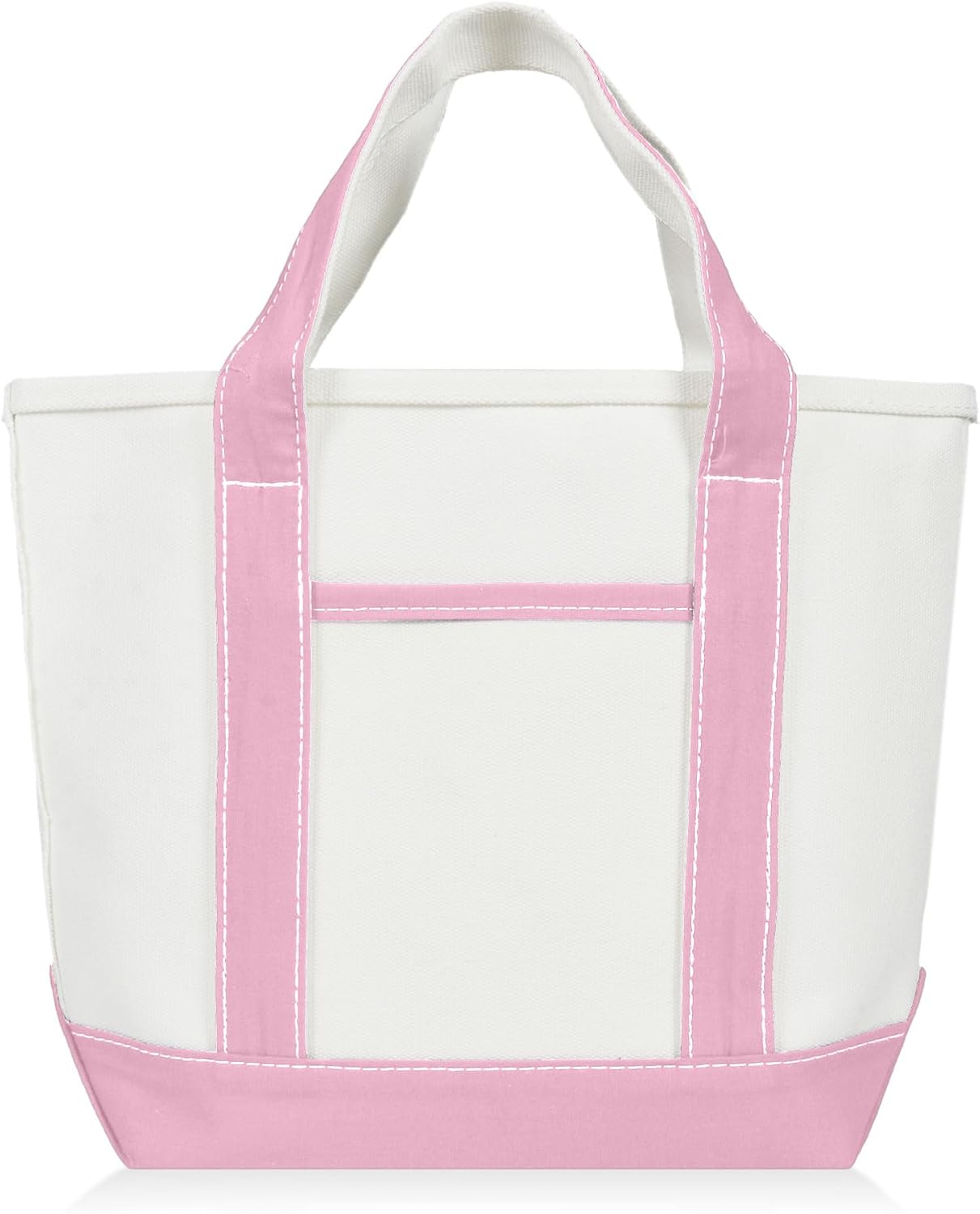 Women's Cotton Canvas Tote Bag White Pink Women's Cotton Canvas Tote Bag White Pink