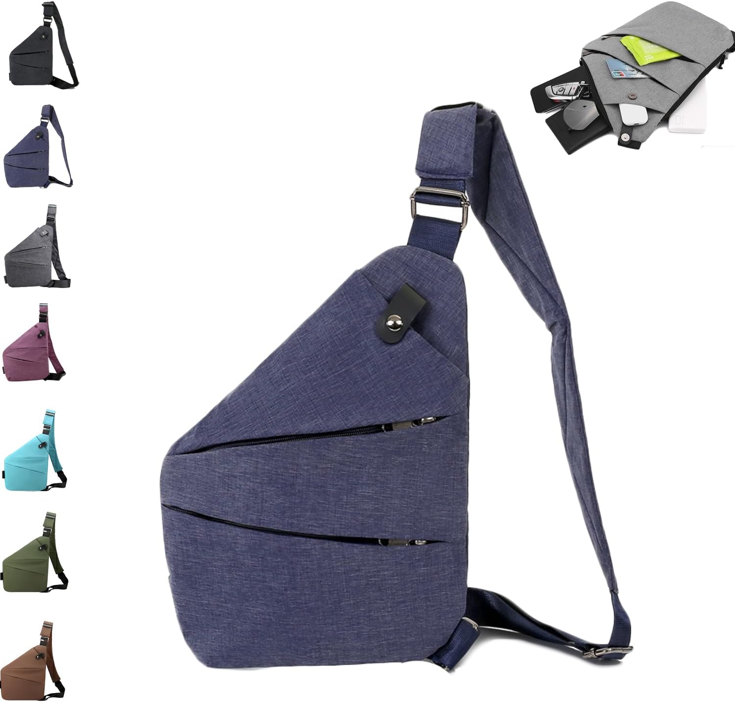 Women's Nylon Sling Crossbody Bag with Reflective Stripe