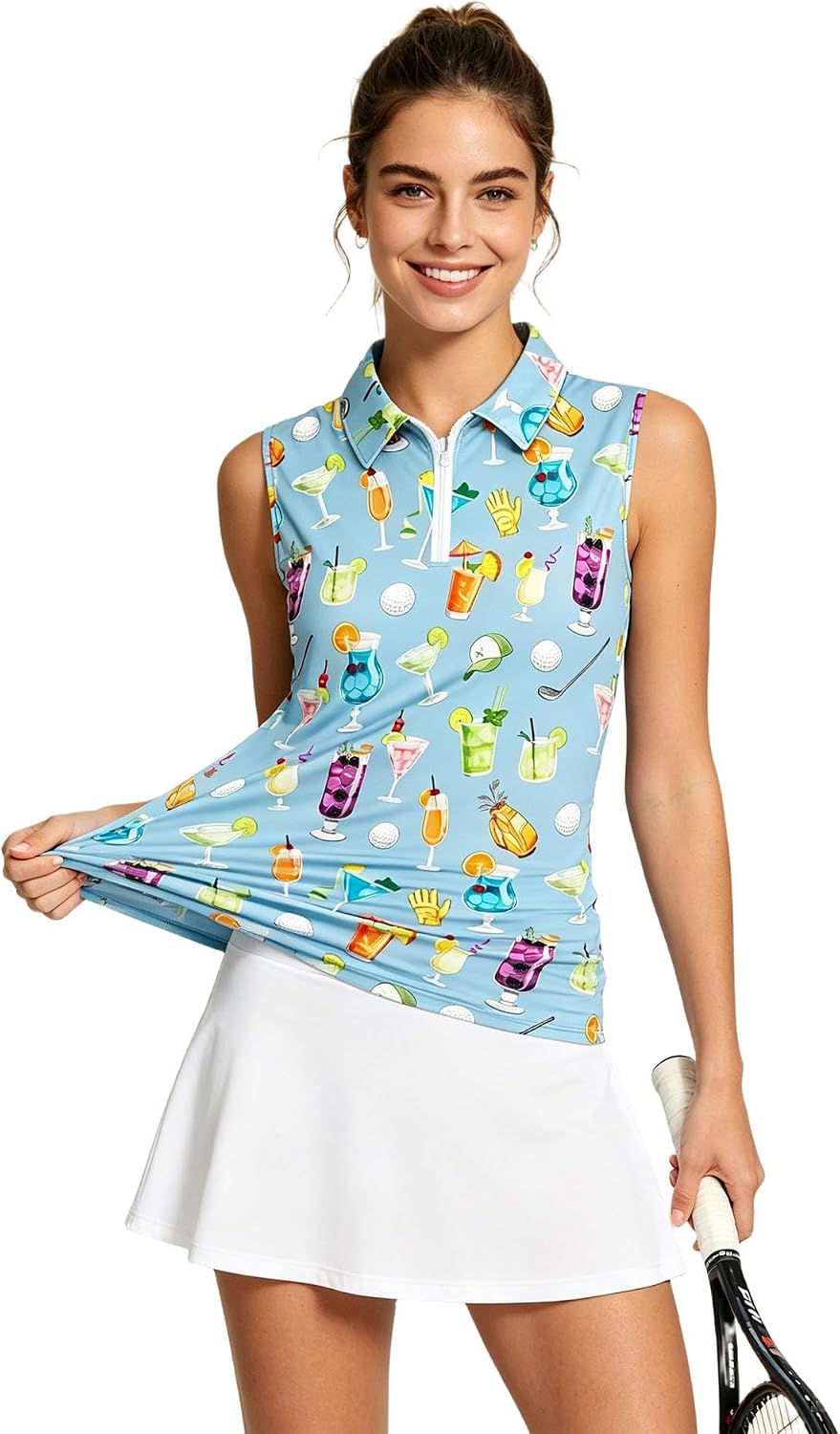 Women's Sleeveless Golf Polo Shirts Zip Quick Dry Lightweight Wicking Athletic Shirts Tank Tops for Women Women's Sleeveless Golf Polo Shirts Zip Quick Dry Lightweight Wicking Athletic Shirts Tank Tops for Women