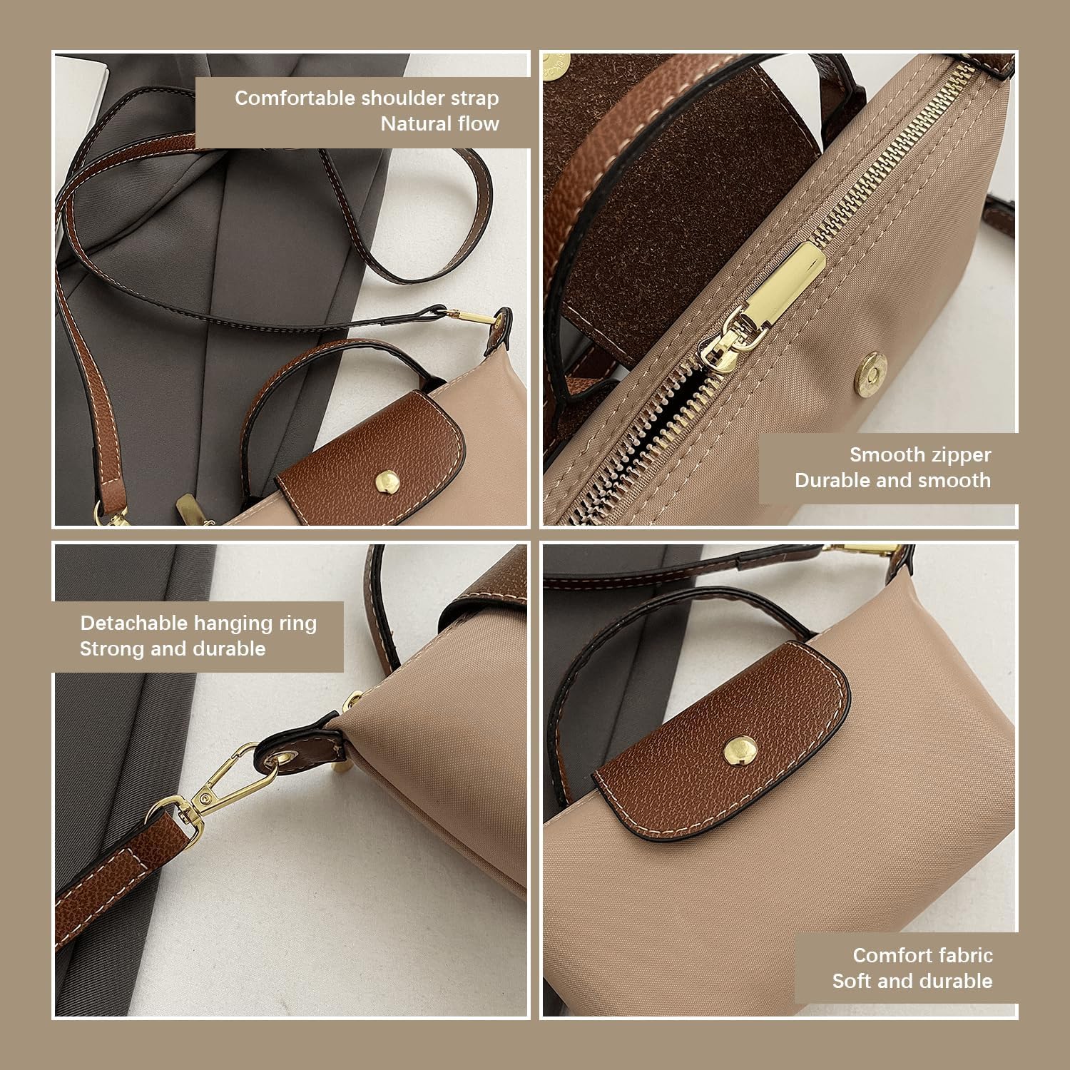 Women's Black Nylon Mini Crossbody Bag Top Handle