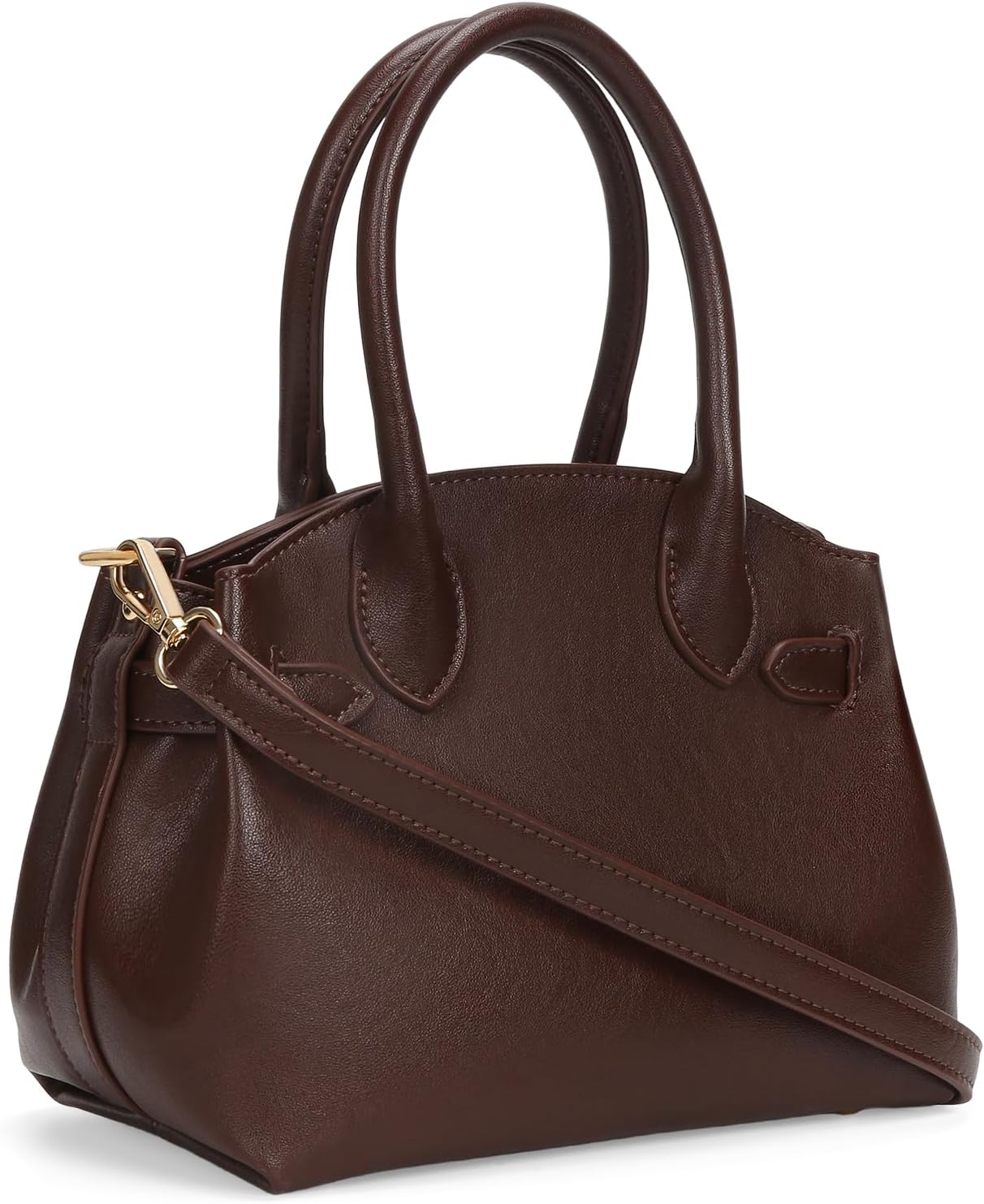 Women's Mini Vegan Leather Doctor Handbag, Brown