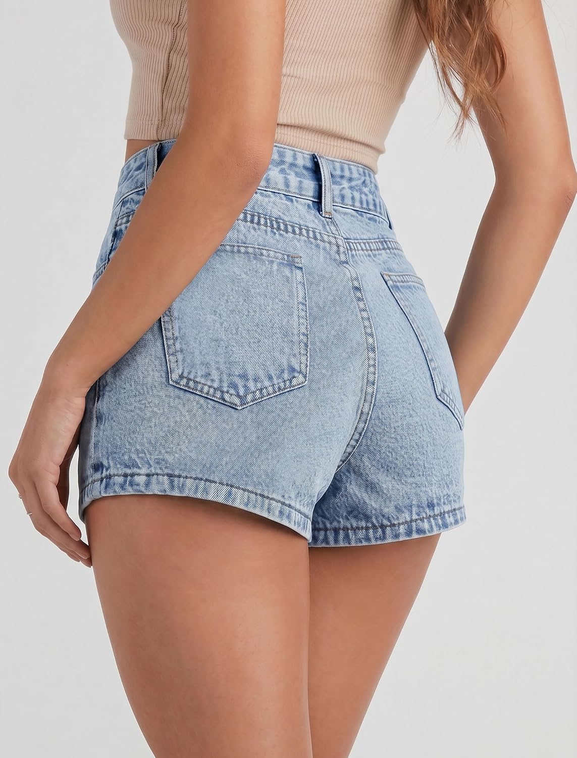 Women's High Waisted Jean Skort Y2K Denim Shorts Blue