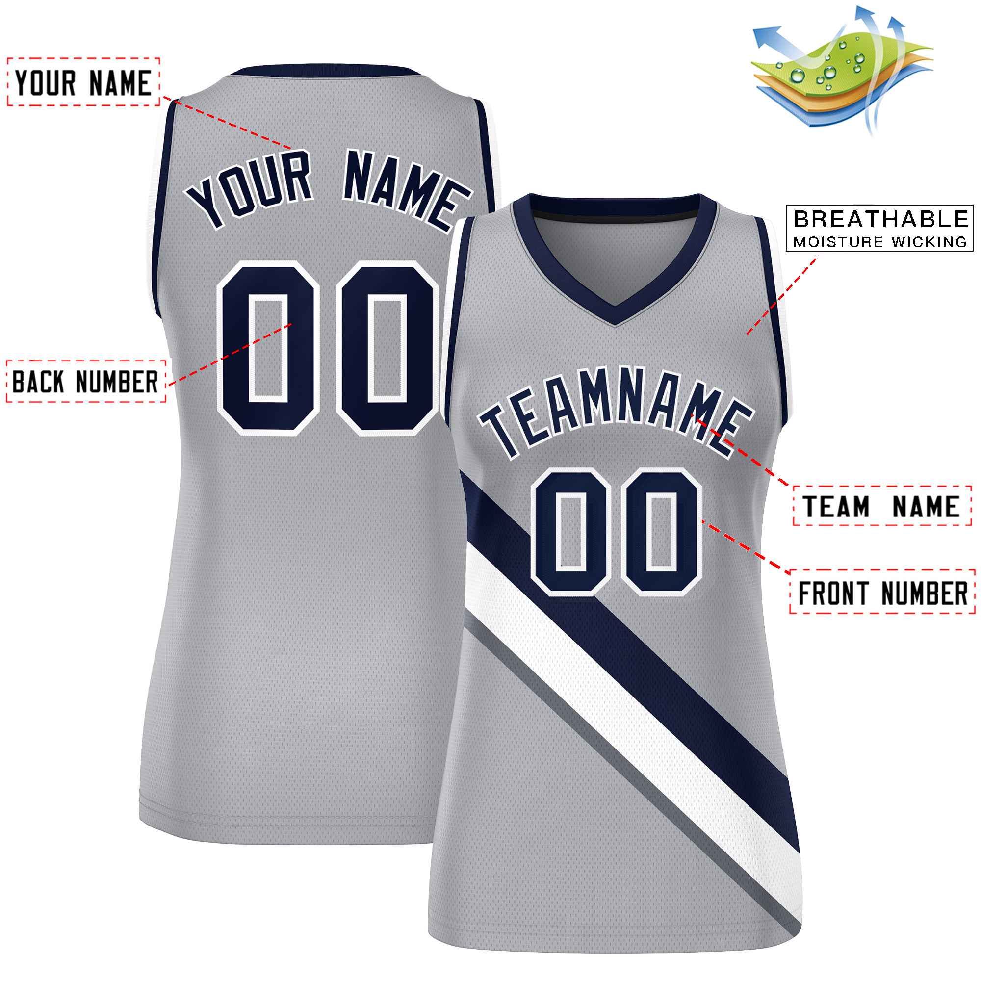 Benutzerdefiniertes dickes Slash Fashion Tops Mesh-Basketballtrikot für Frauen