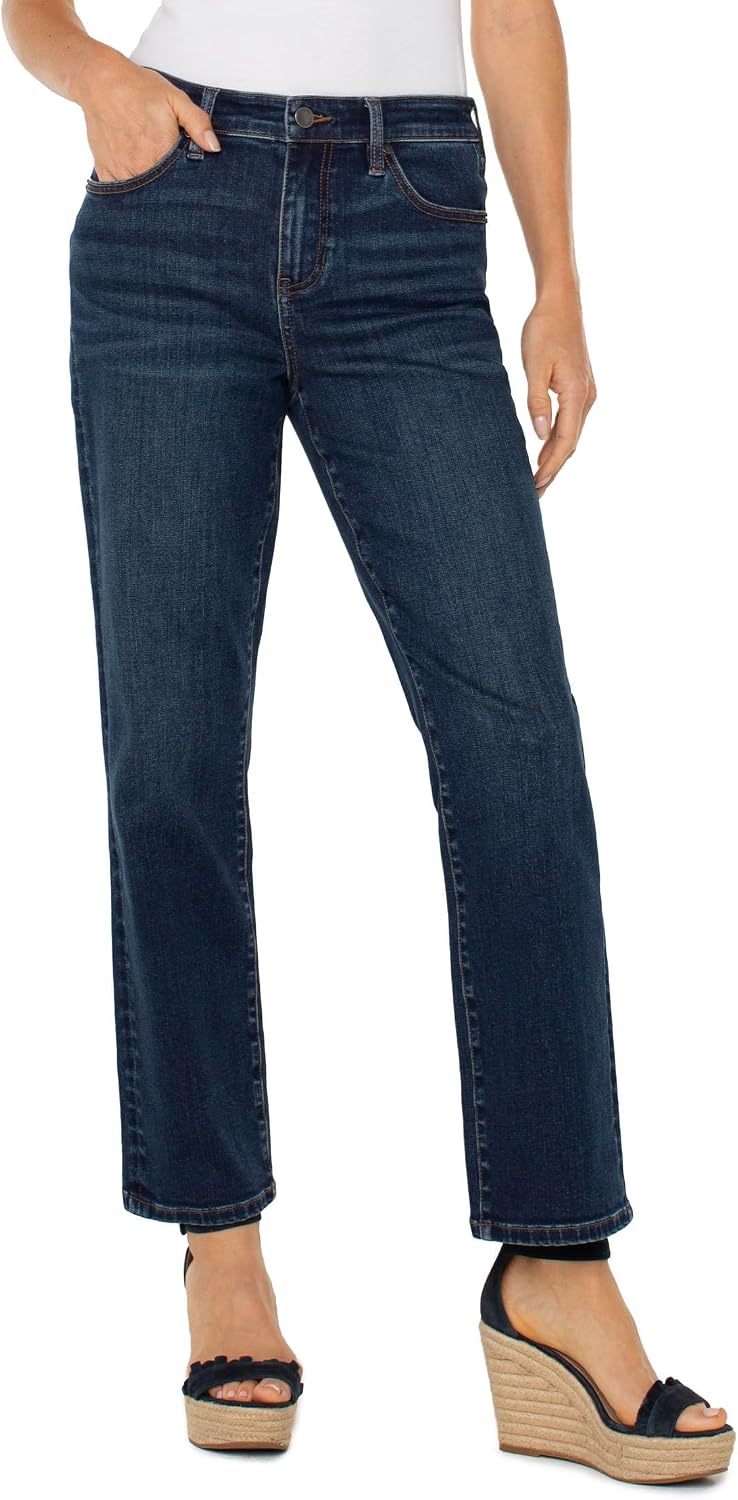 Women's Slim Straight Ankle Jeans Dark Wash 28 Inch