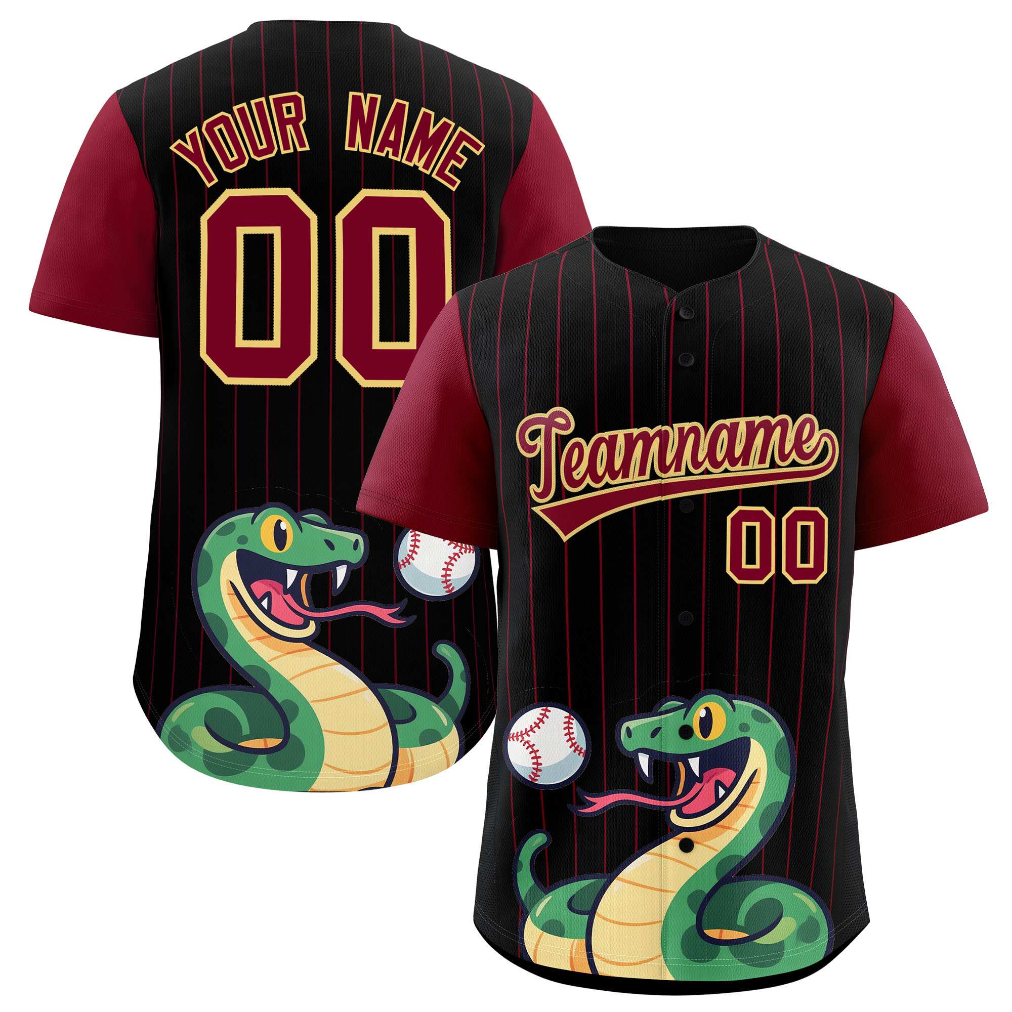 Authentisches Baseball-Trikot mit individuellem Streifen-Tiere-Graffiti-Muster, Raglanärmeln Authentisches Baseball-Trikot mit individuellem Streifen-Tiere-Graffiti-Muster, Raglanärmeln