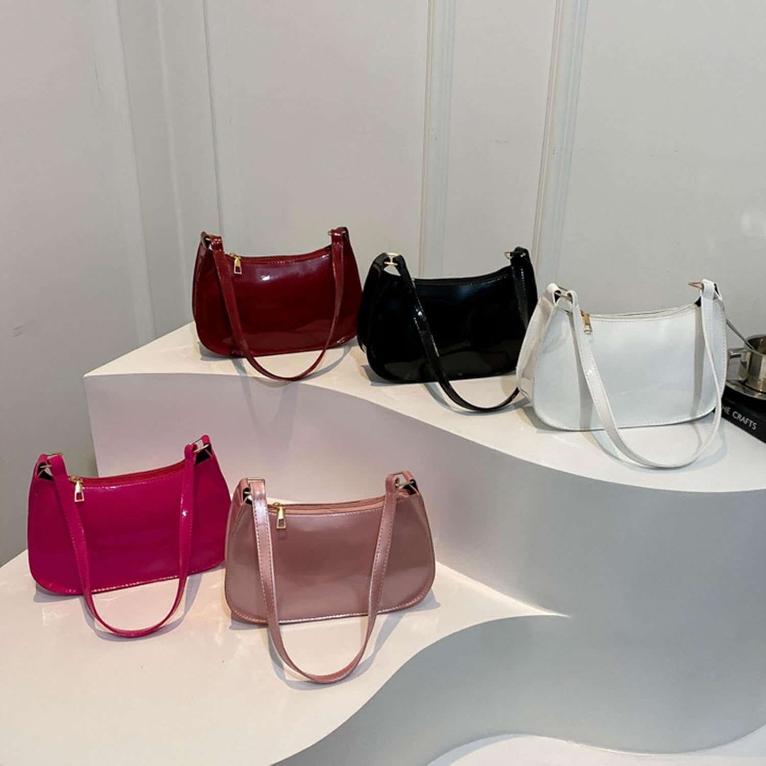 Retro PU Leather Shoulder Bag for Women Elegant Underarm Satchel Purse Fashionable Evening Handbag Armpit Women & 39 s Night Out