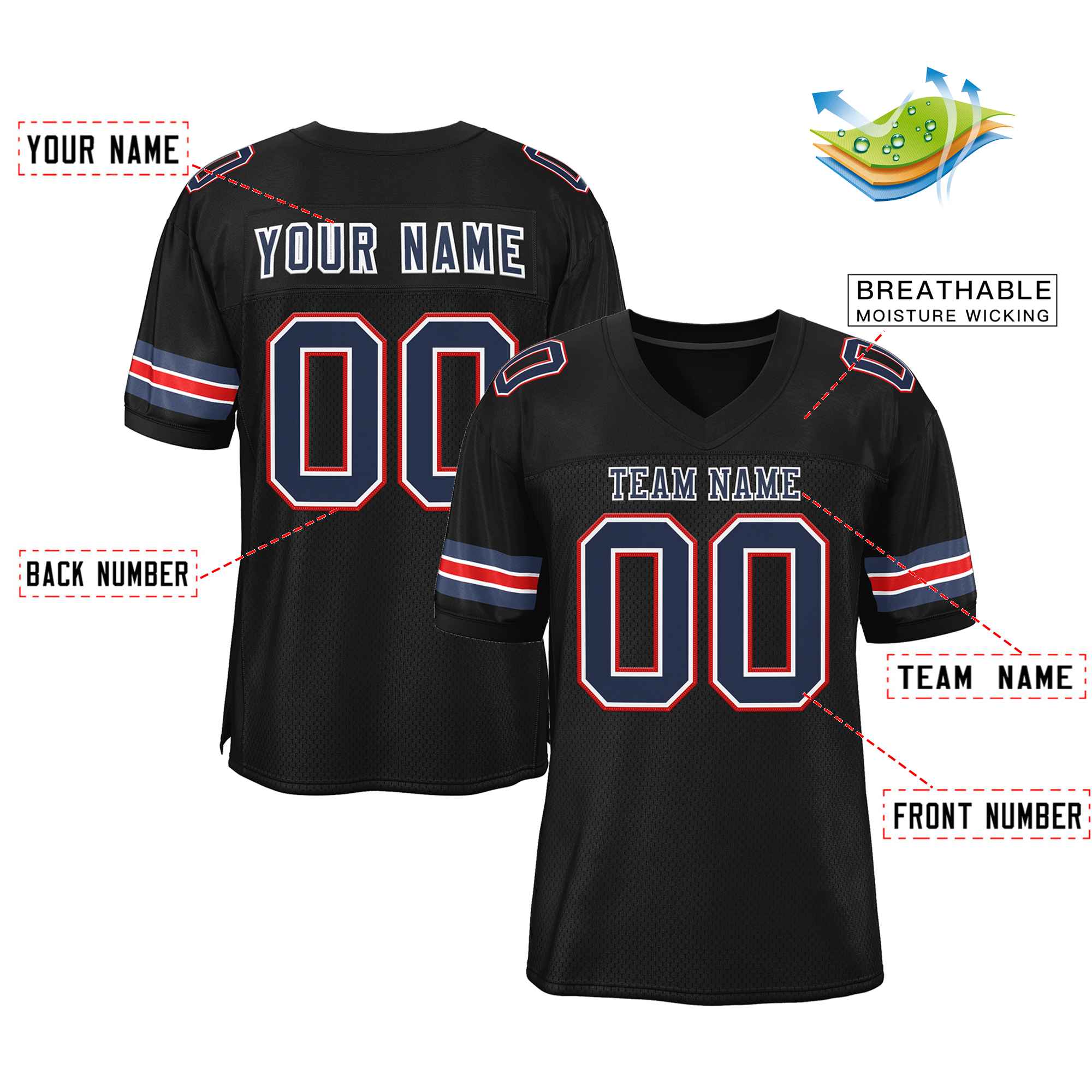 Maßgeschneidertes authentisches Fußballtrikot im klassischen Stil