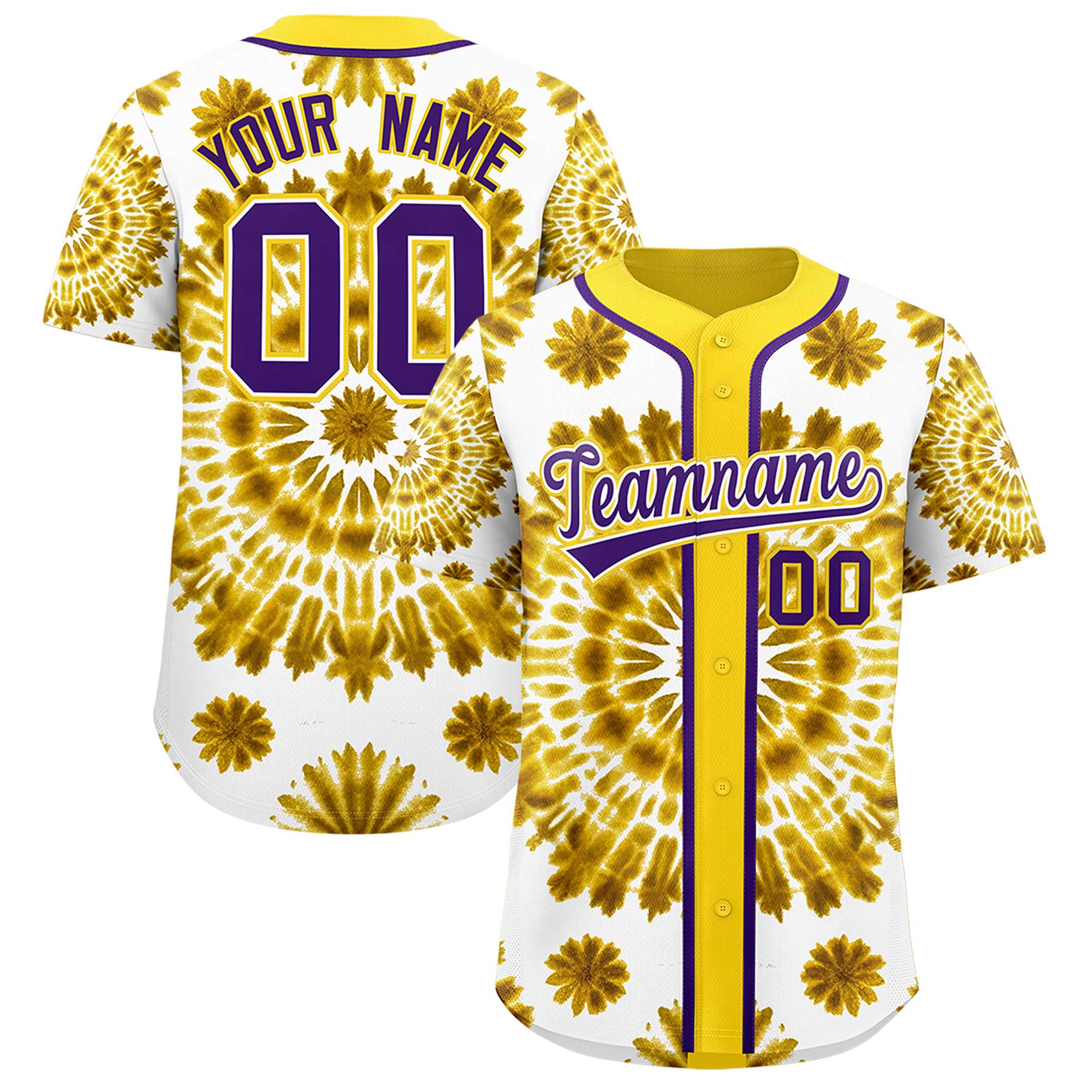 Authentisches Baseball-Trikot mit individuellem Tie-Dye-Graffiti-Muster Authentisches Baseball-Trikot mit individuellem Tie-Dye-Graffiti-Muster