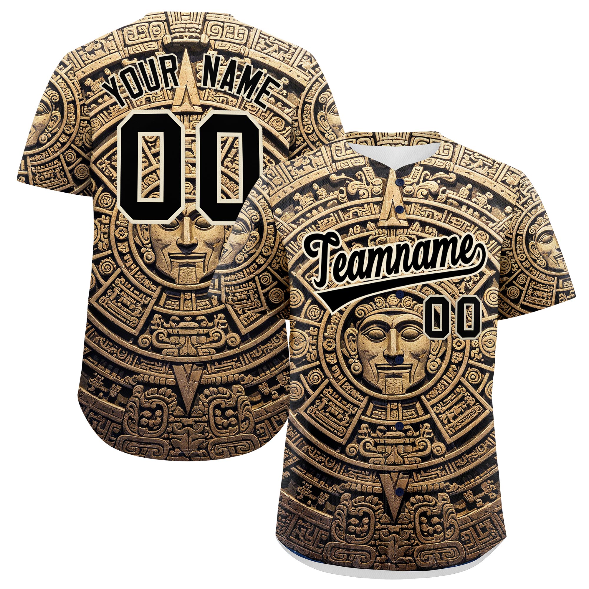 Benutzerdefiniertes Baseball-Trikot aus Stretchstoff mit Graffiti-Muster im mexikanischen Stil Benutzerdefiniertes Baseball-Trikot aus Stretchstoff mit Graffiti-Muster im mexikanischen Stil