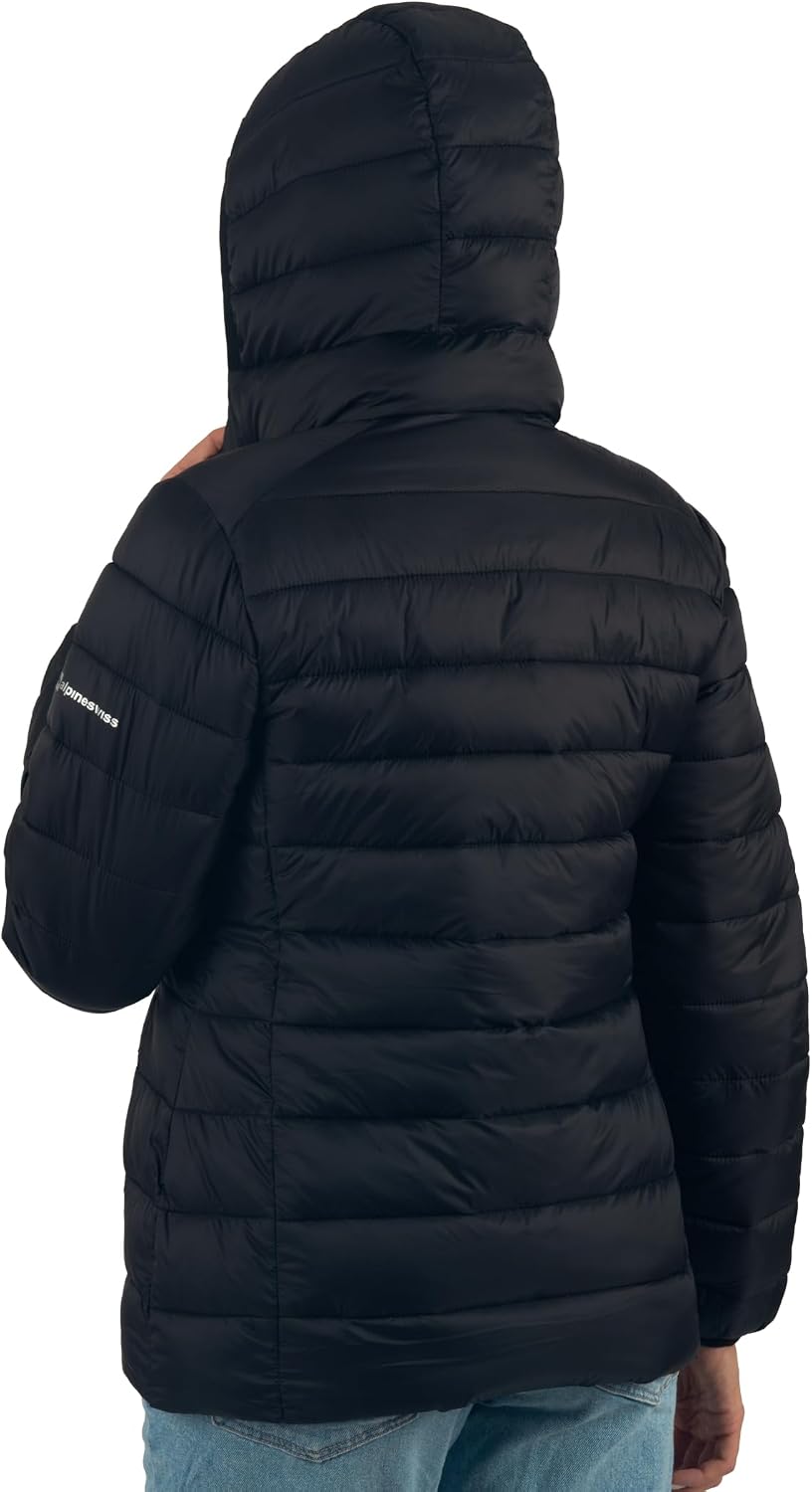 Women's Lightweight Hooded Puffer Jacket Water-Resistant Black Women's Lightweight Hooded Puffer Jacket Water-Resistant Black