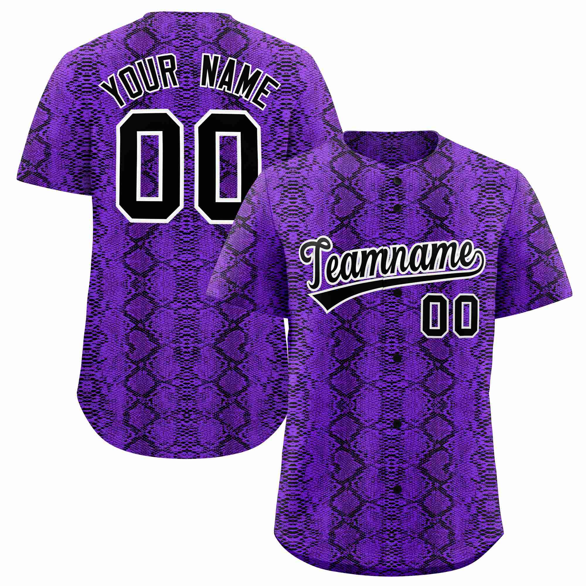 Benutzerdefiniertes authentisches Baseball-Trikot mit mehrfarbigem Schlangenledermuster