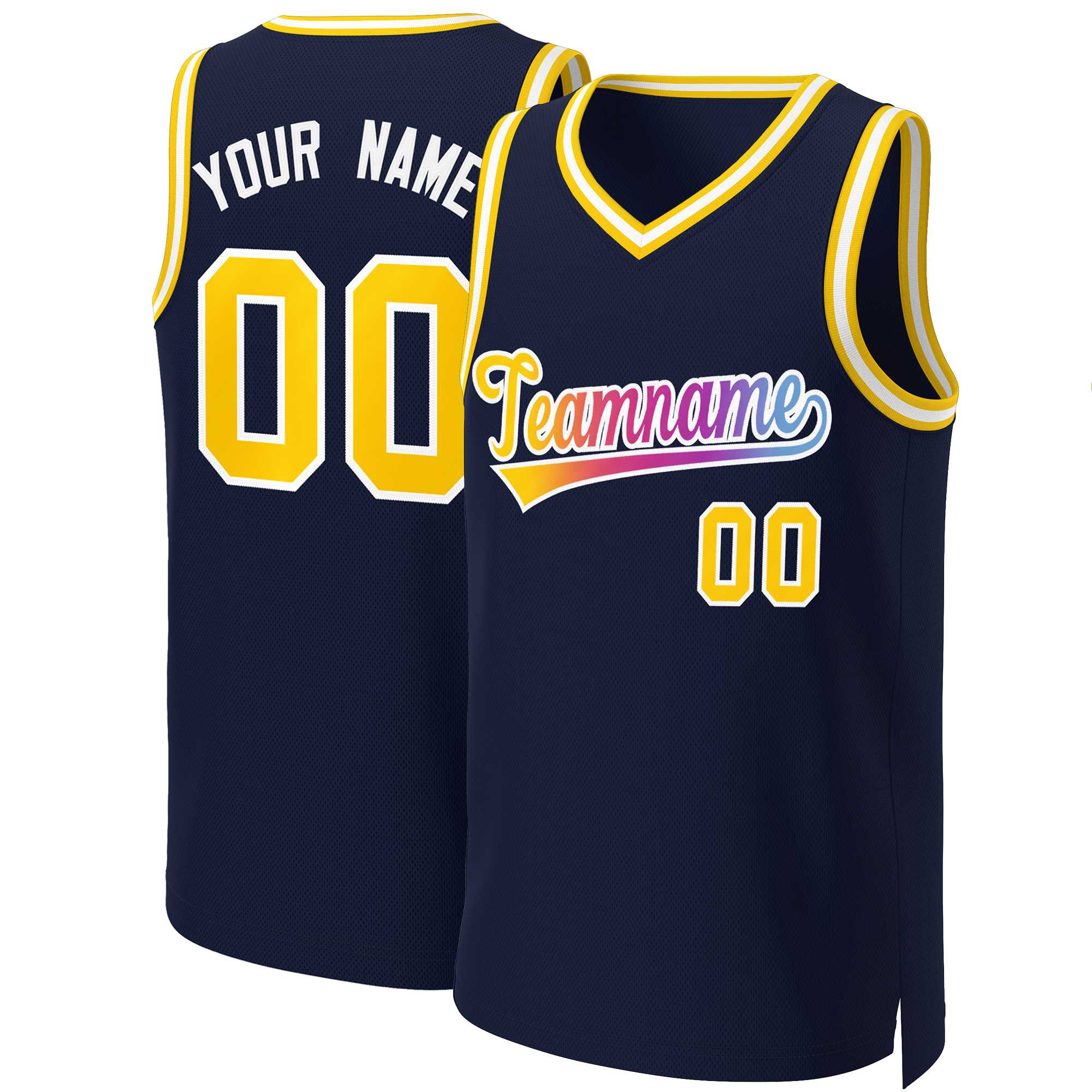 Benutzerdefiniertes Basketballtrikot mit klassischem Farbverlauf und modischen Oberteilen