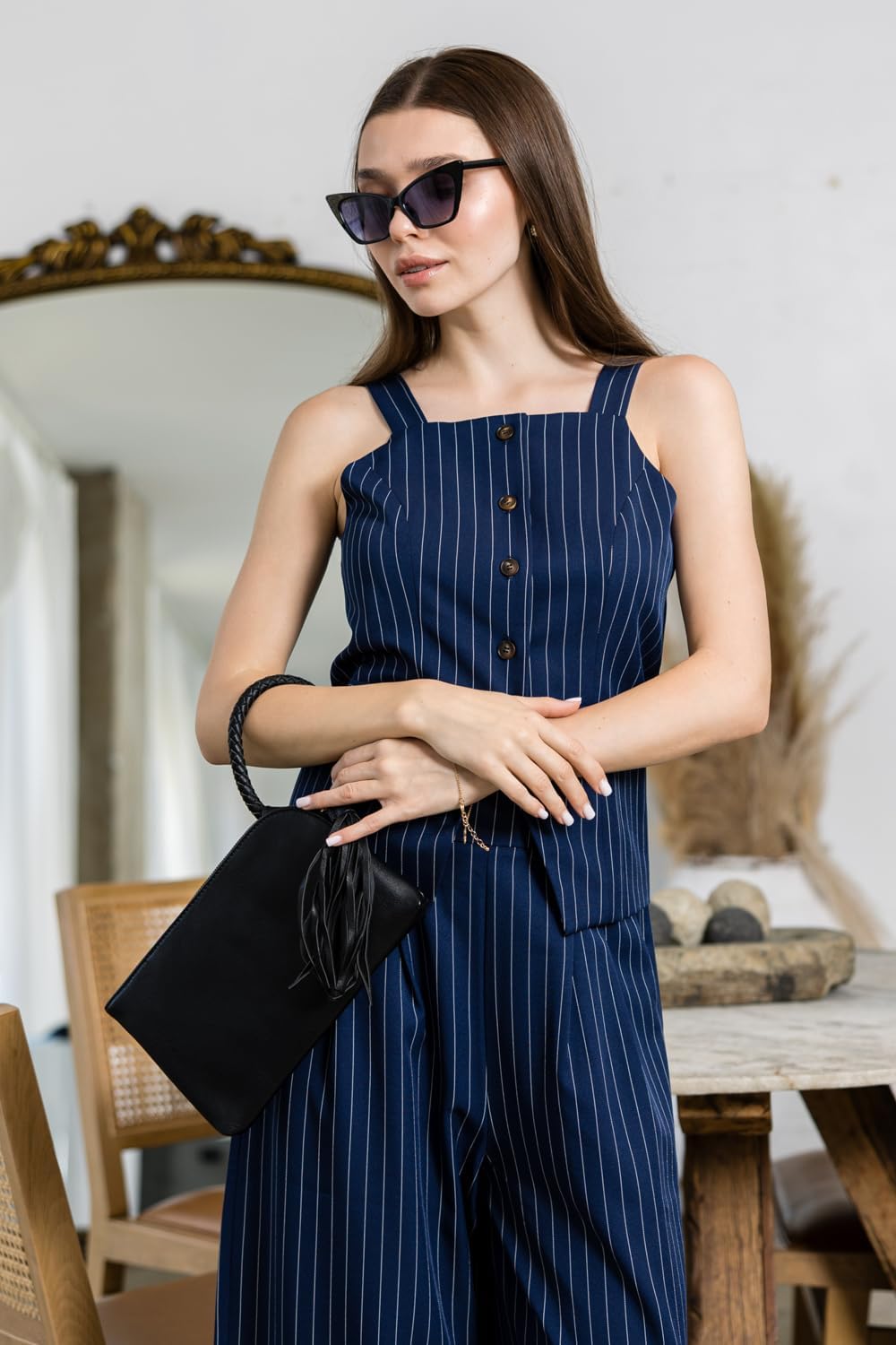 Women's Wristlet Clutch Purse with Ring Handle and Tassel