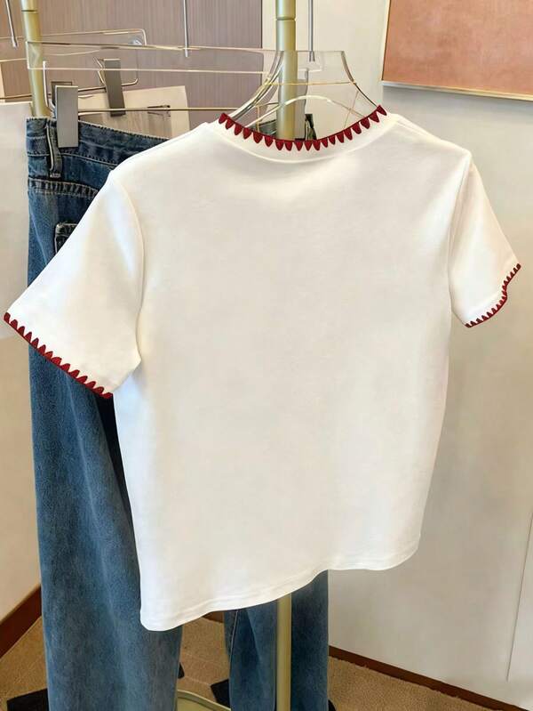 Freizeit-T-Shirt mit Kirschblüten-Print für Mädchen Freizeit-T-Shirt mit Kirschblüten-Print für Mädchen