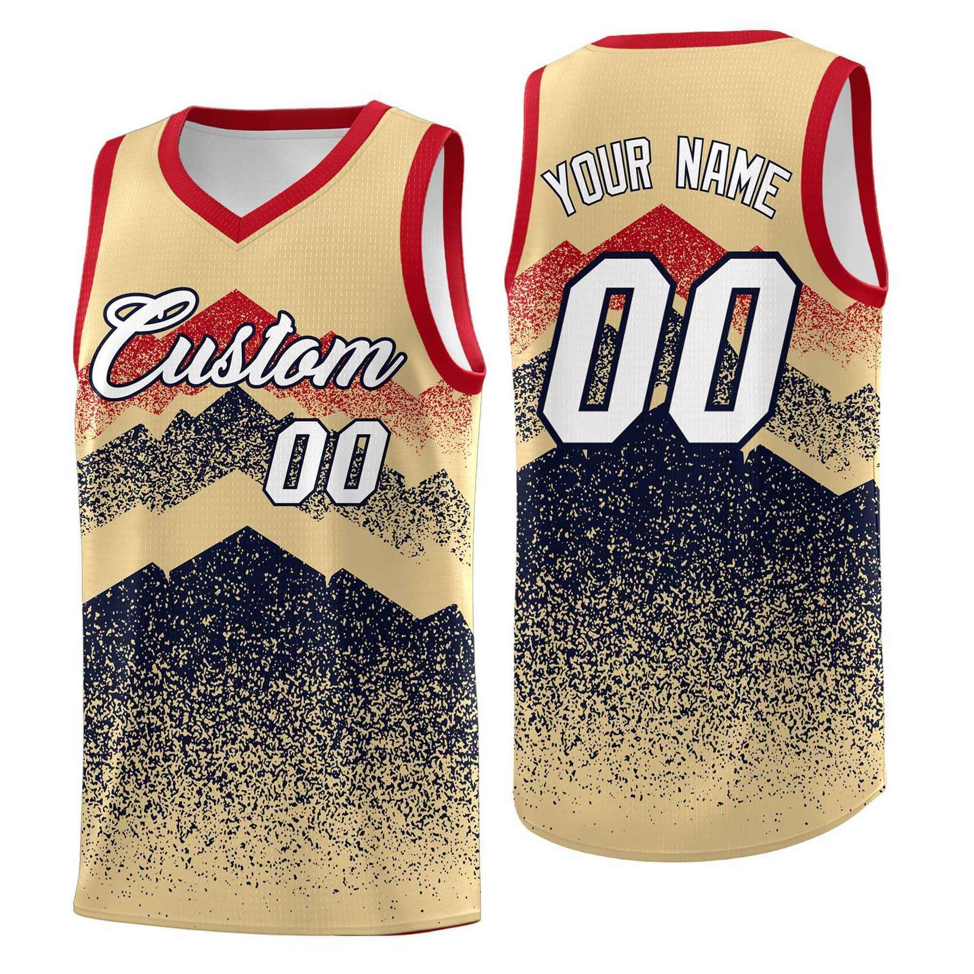 Benutzerdefiniertes Mountain Fade Drapable Gradient Fashion Uniform-Basketballtrikot