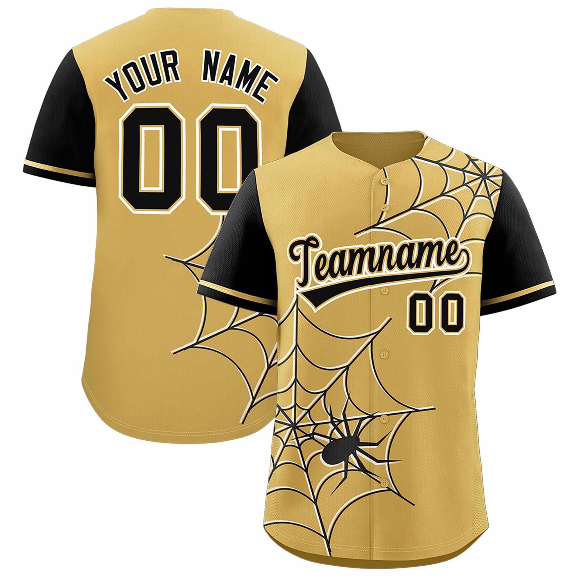 Benutzerdefiniertes Spinnennetz-Muster, Raglanärmel, authentisches Baseball-Trikot