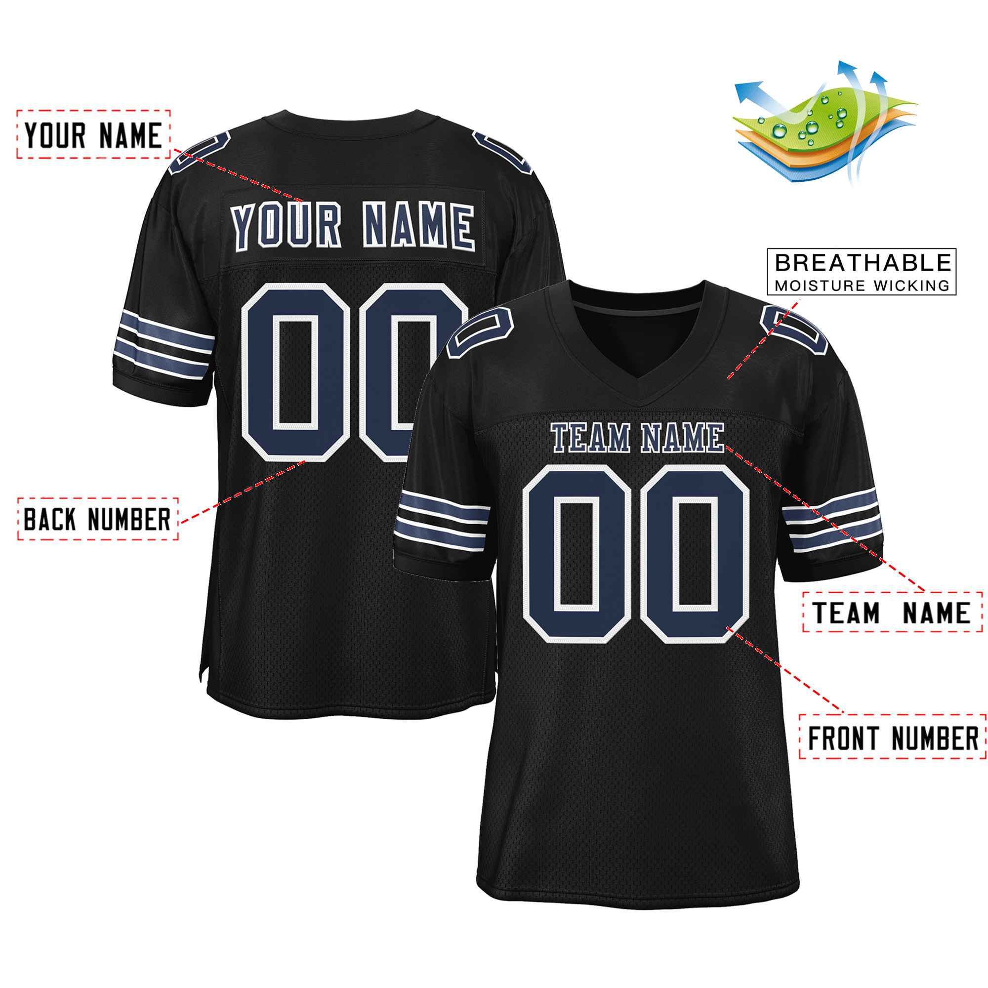 Maßgeschneidertes authentisches Fußballtrikot im klassischen Stil