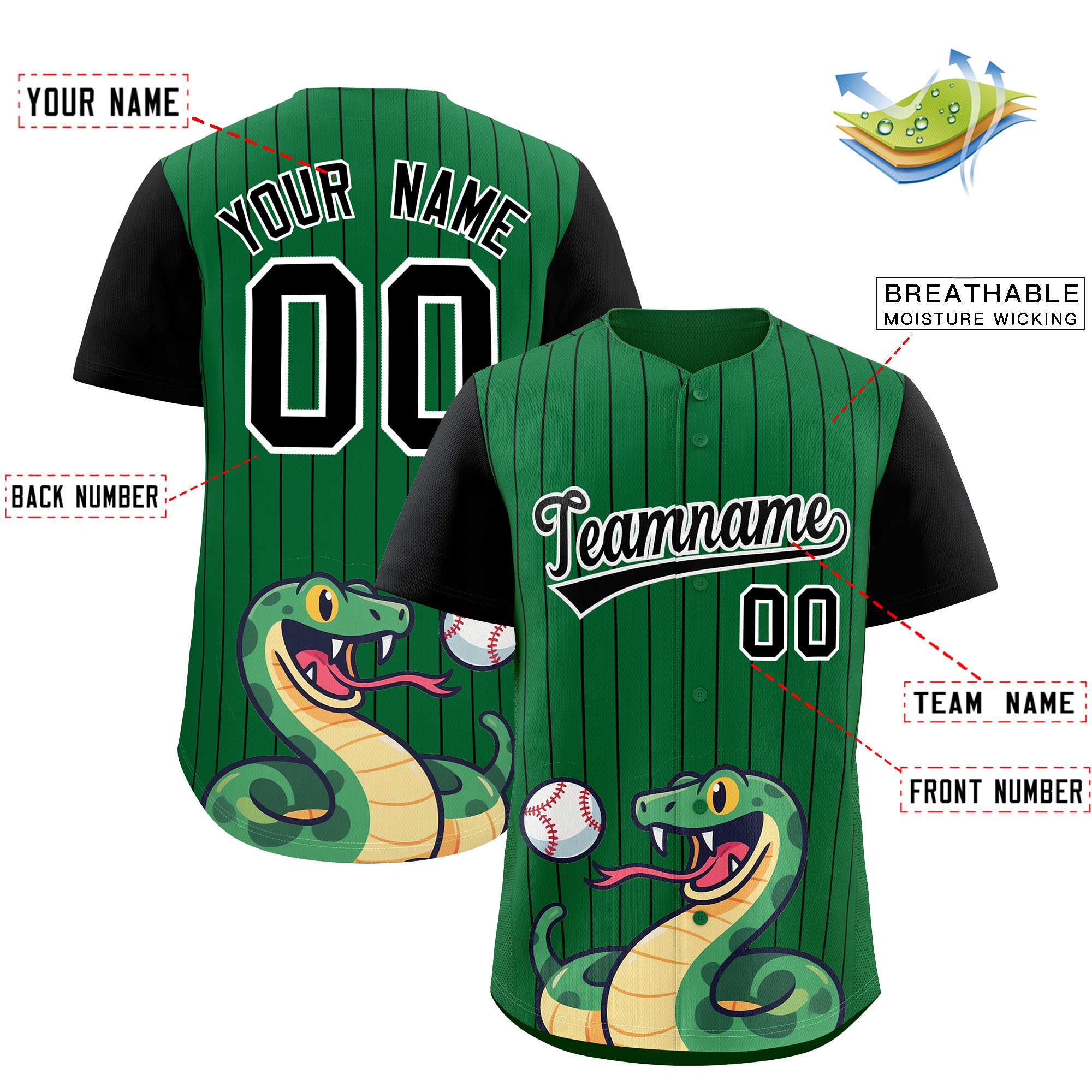 Authentisches Baseball-Trikot mit individuellem Streifen-Tiere-Graffiti-Muster, Raglanärmeln Authentisches Baseball-Trikot mit individuellem Streifen-Tiere-Graffiti-Muster, Raglanärmeln